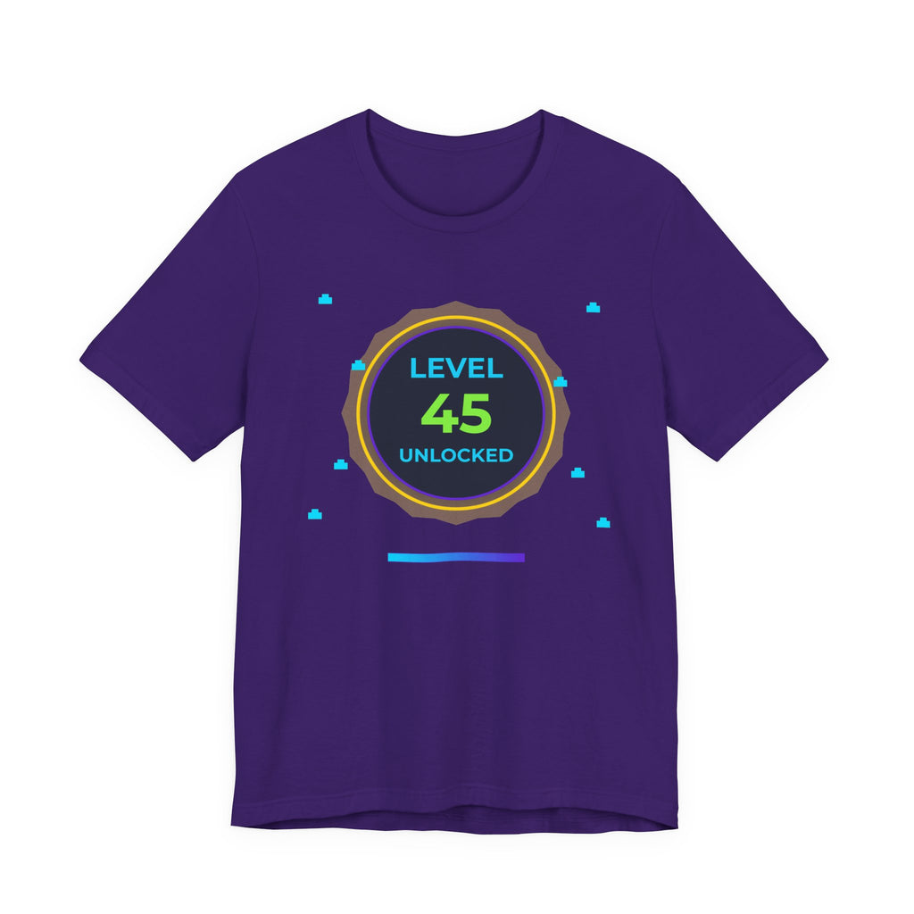 🔥 Level 45 Legend Shirt • Front + Back Design • 45th Birthday Gamer Gift • Retro Gaming Tee • Achievement Badge • Milestone Birthday