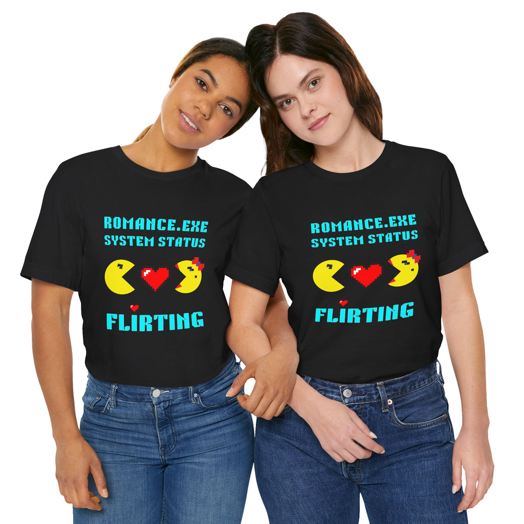Romance Exe System Status Flirting Shirt | Funny Gamer Valentines Gift | Flirty Gift for Him Her | Dating Shirt | Unique Gift for Gamers