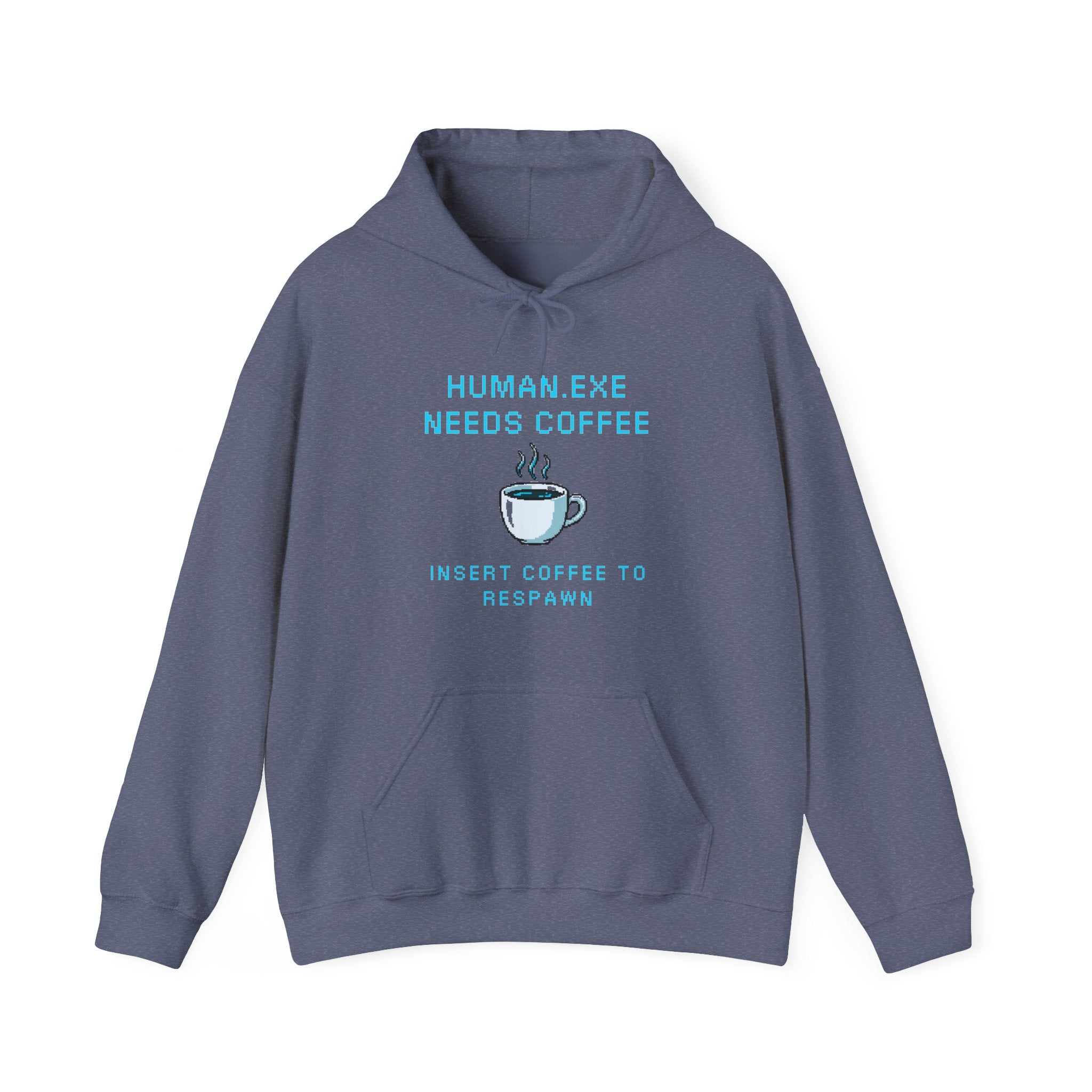 ☕ HUMAN.EXE NEEDS COFFEE Hoodie • Insert Coffee to Respawn Gamer Hoodie • Morning Boot Sequence Pixel Sweatshirt • Cozy Retro Gamer Gift