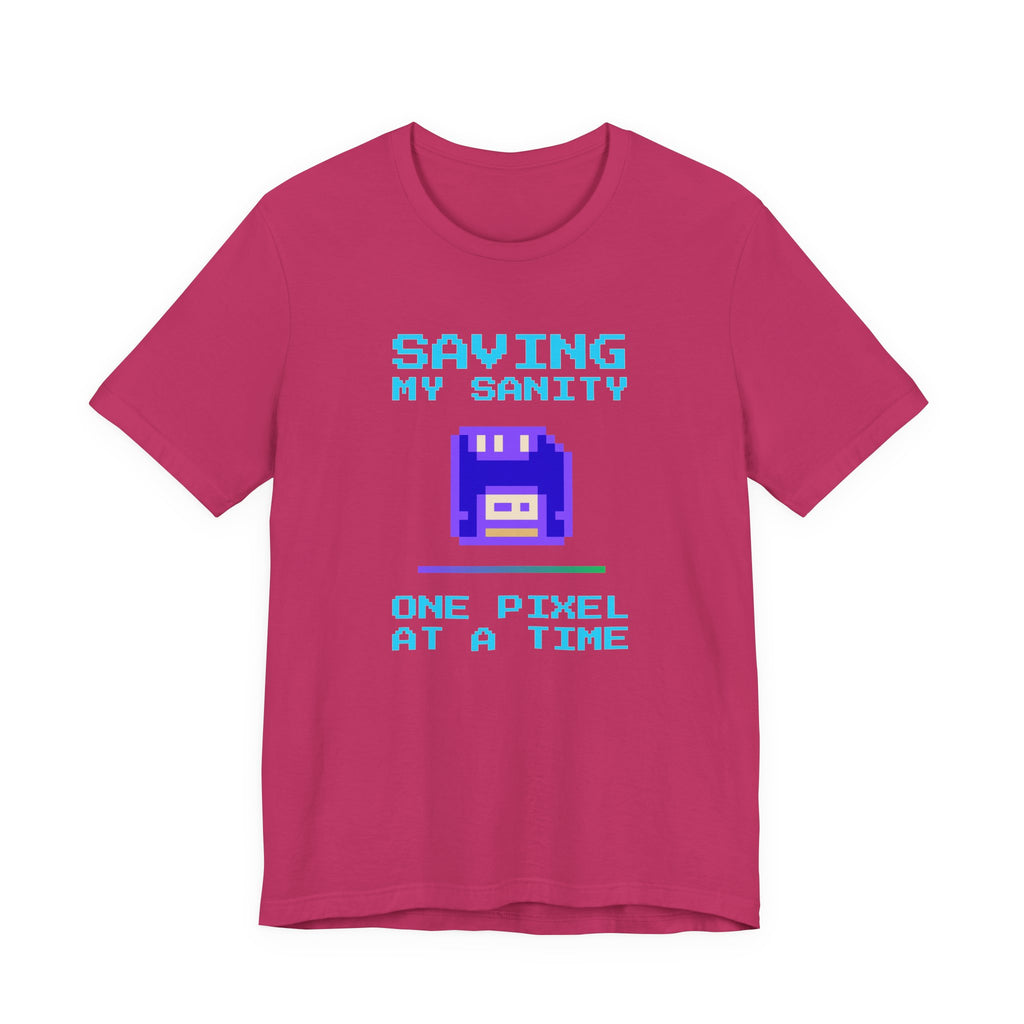 🔥 Saving My Sanity Shirt | Front + Back Design | Gamer Mental Health Tee | Retro Floppy Disk Gaming Humor