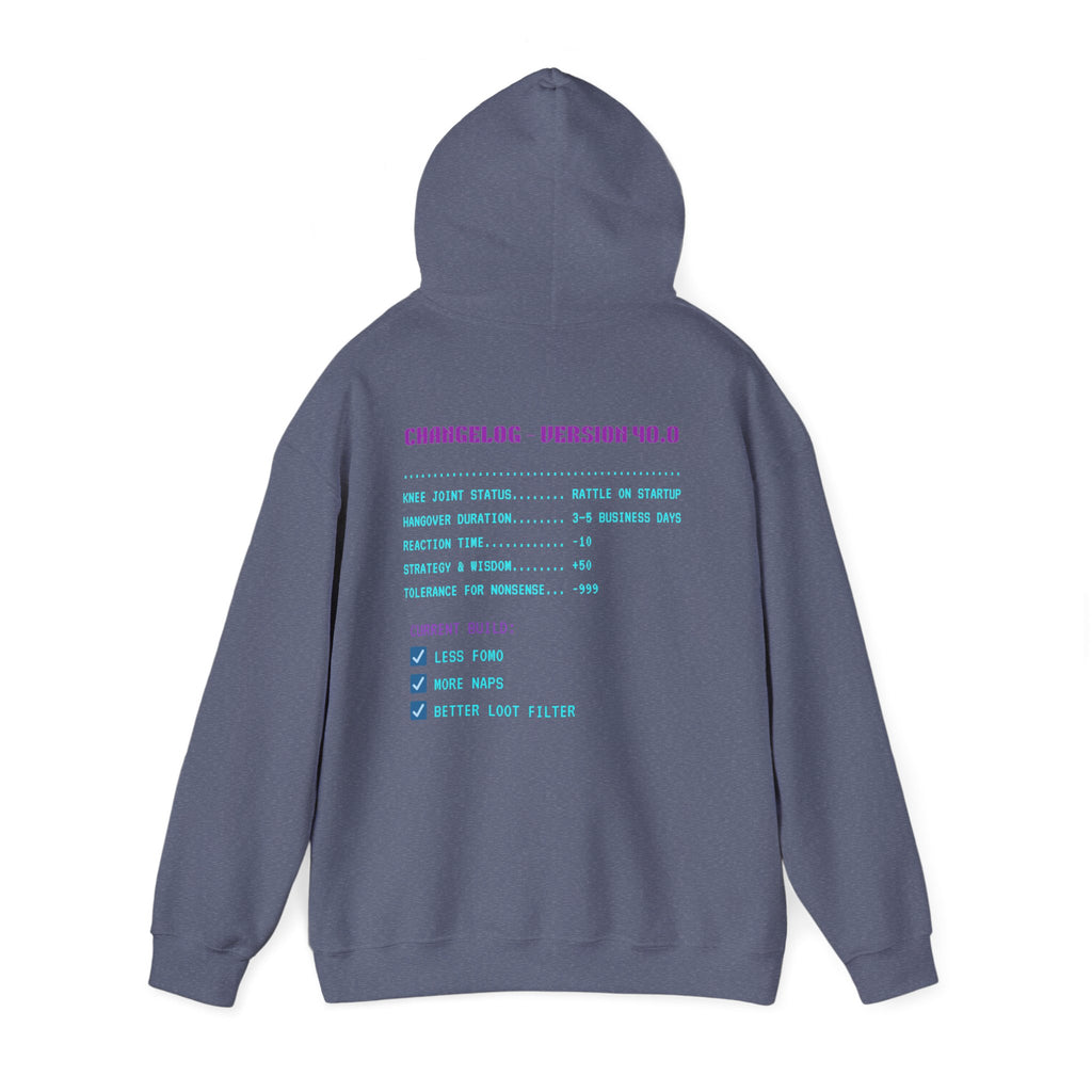 🎮 HUMAN.EXE Patch Notes v40.0 Hoodie • Funny 40th Birthday Gamer Hoodie • Retro Changelog Sweatshirt • Cozy Level 40 Upgrade Gift