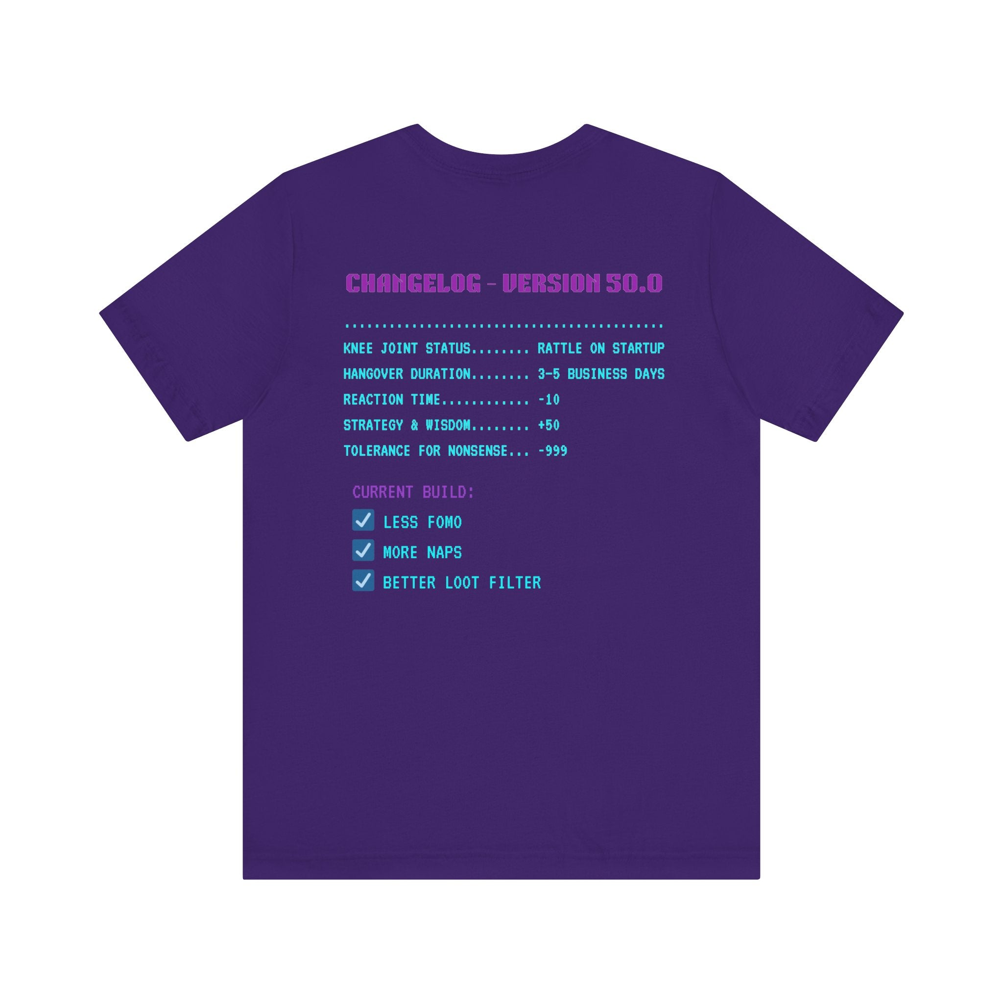 🎮 HUMAN.EXE Patch Notes v50.0 Shirt • Funny 50th Birthday Gamer T-Shirt • Retro Changelog Tee for 80s 90s Gamers • Level 50 Upgrade Gift