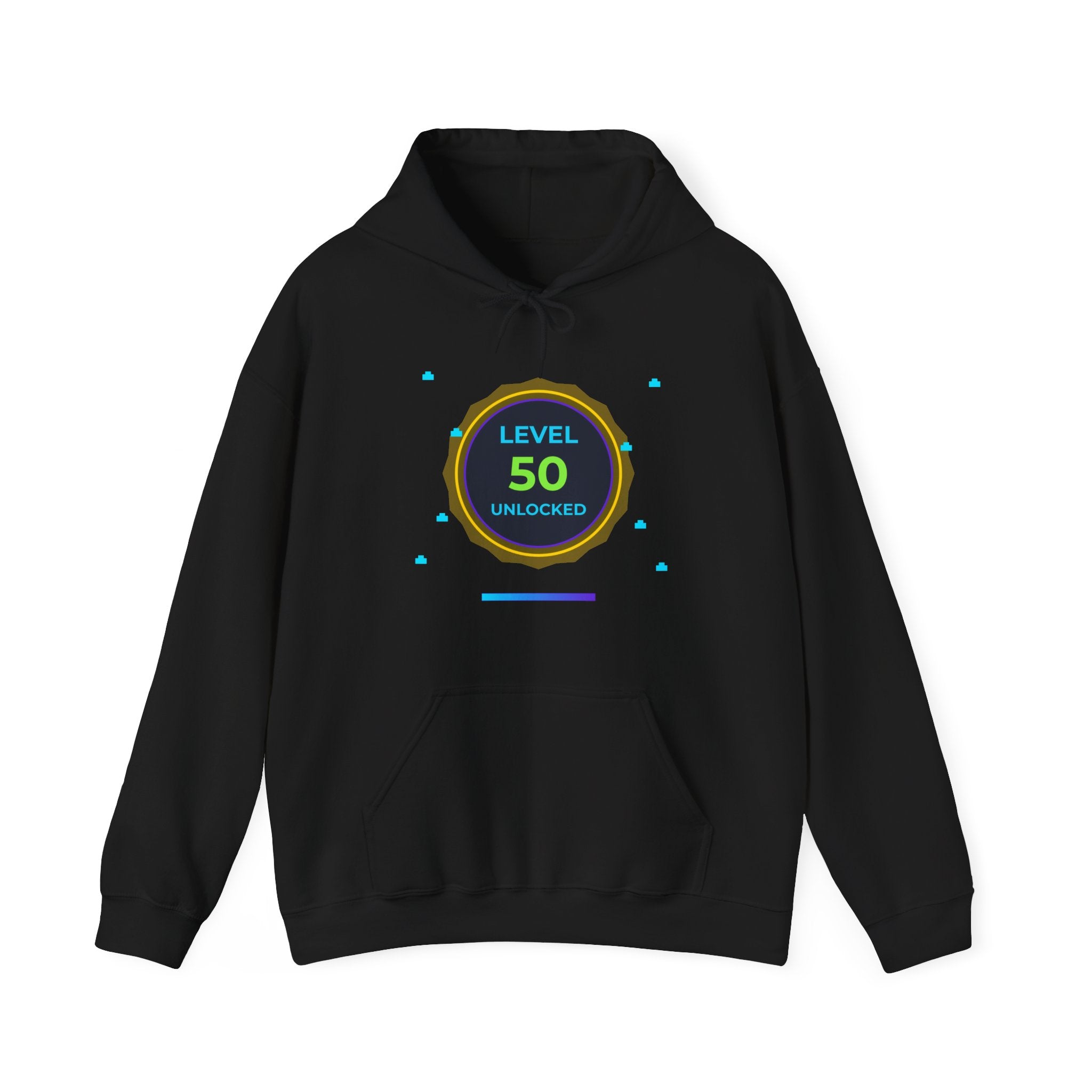 🔥 Level 50 Legend Hoodie • Retro Gamer 50th Birthday Gift • Front + Back Design • Arcade Achievement Hoodie