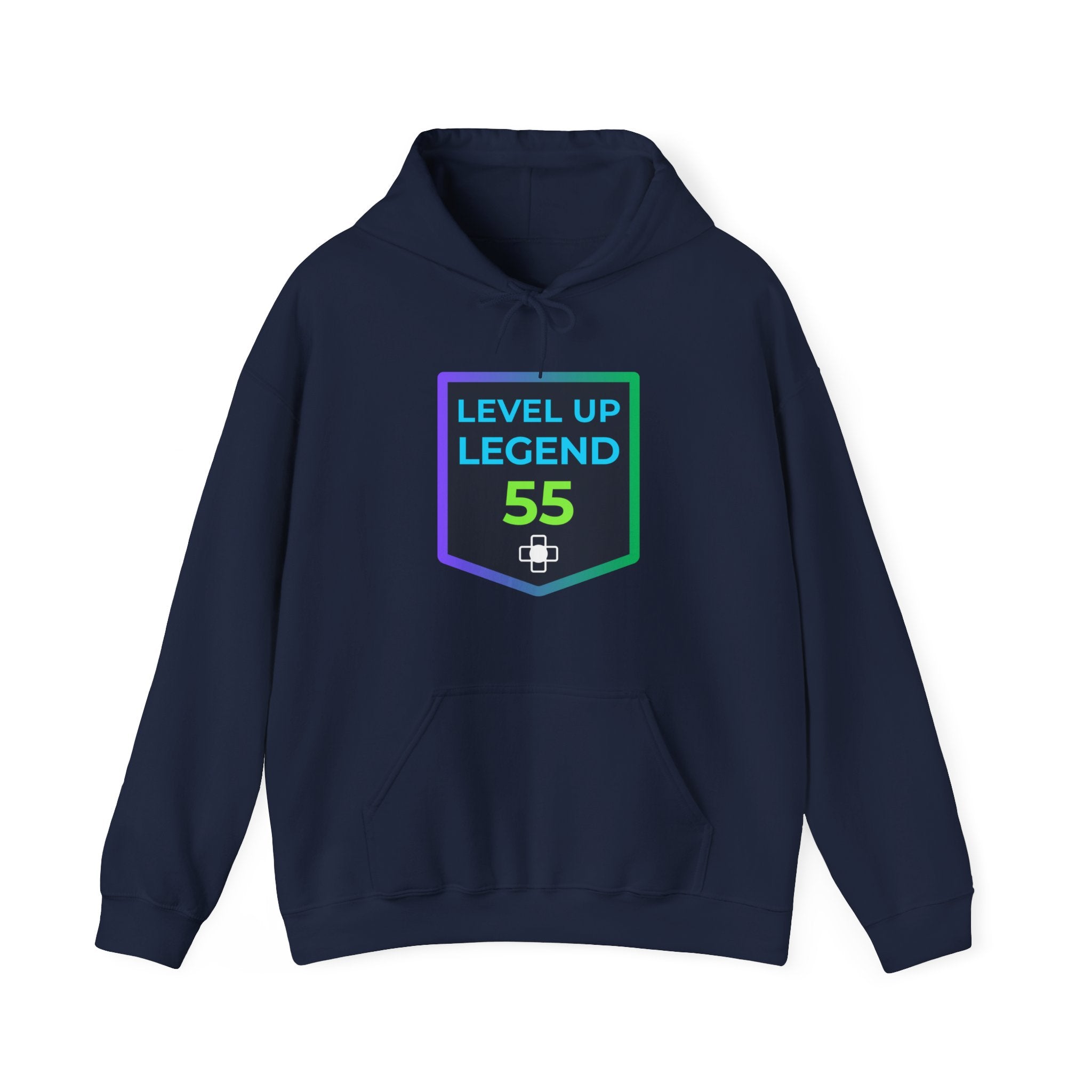 🔥 Level 55 Legend Hoodie • Retro Gamer 55th Birthday Gift • Front + Back Design • Arcade Achievement Hoodie