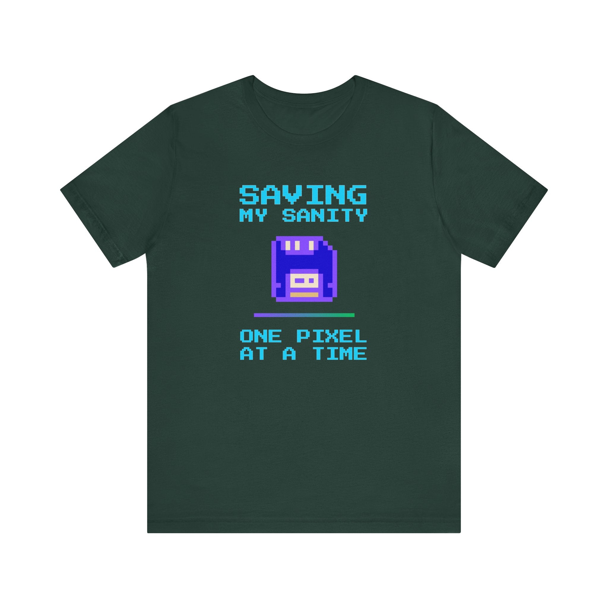 🔥 Saving My Sanity Shirt | Front + Back Design | Gamer Mental Health Tee | Retro Floppy Disk Gaming Humor