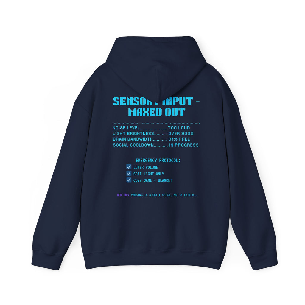⚡ OVERSTIMULATED STILL IN THE GAME Hoodie • Sensory Input Maxed Out Gamer Hoodie • Retro Pixel Anxiety Sweatshirt • Cozy Introvert Gamer Gift