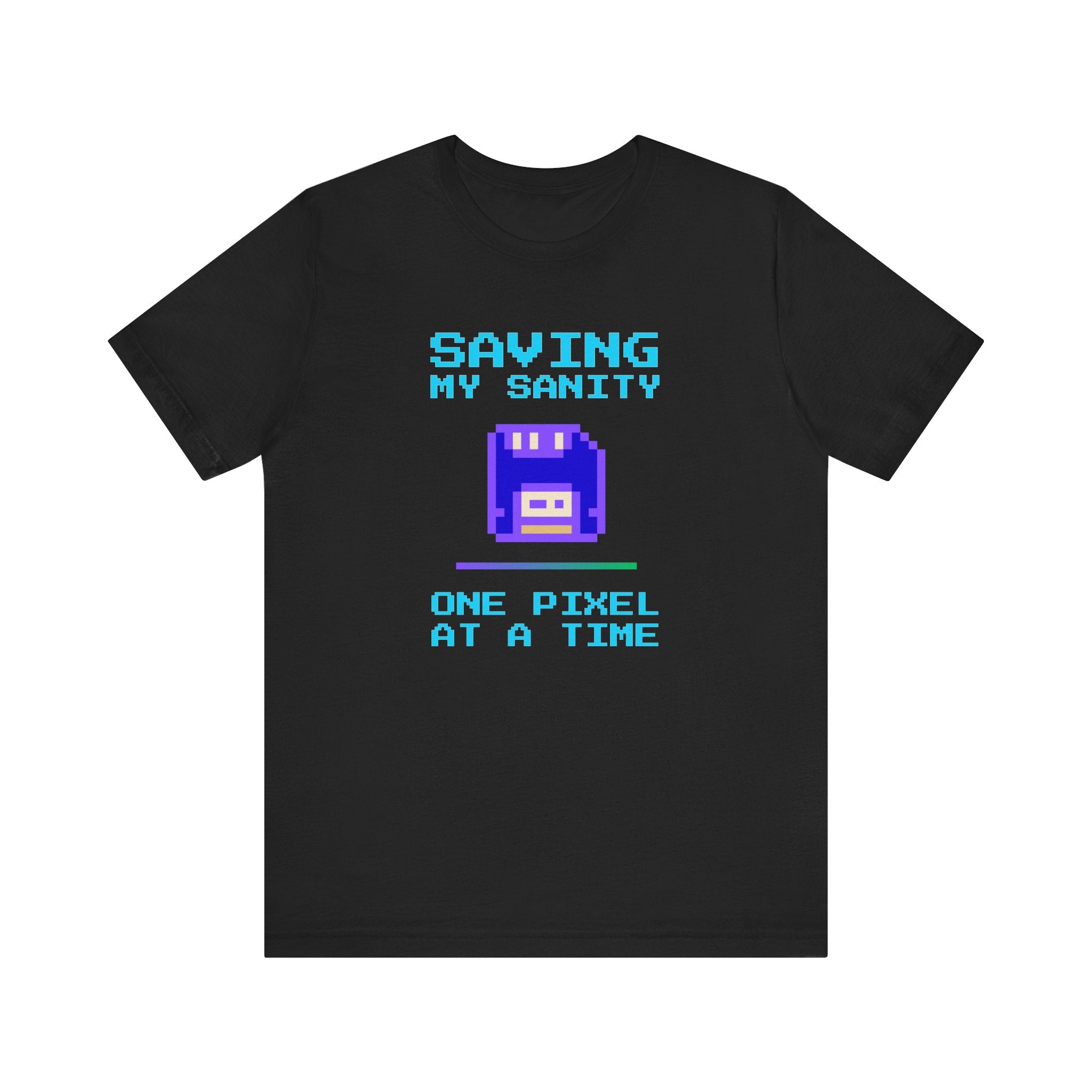 🔥 Saving My Sanity Shirt | Front + Back Design | Gamer Mental Health Tee | Retro Floppy Disk Gaming Humor