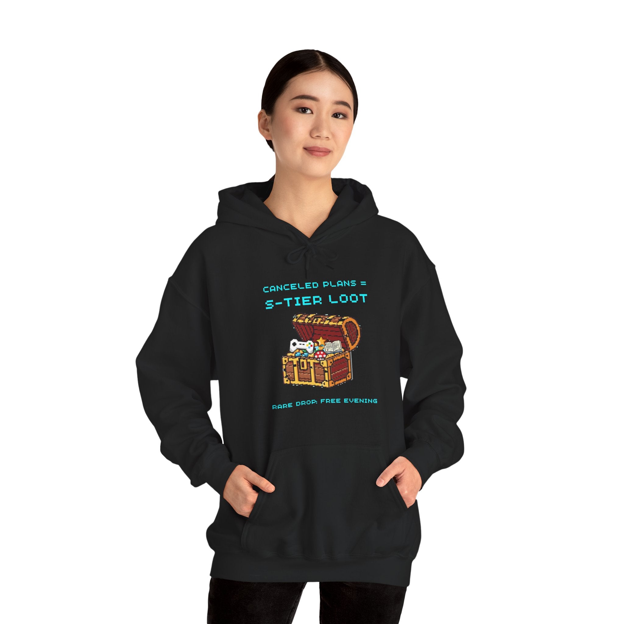 Canceled Plans = S-Tier Loot Hoodie – Rare Drop: Free Evening Gamer Sweatshirt (Front & Back Print)