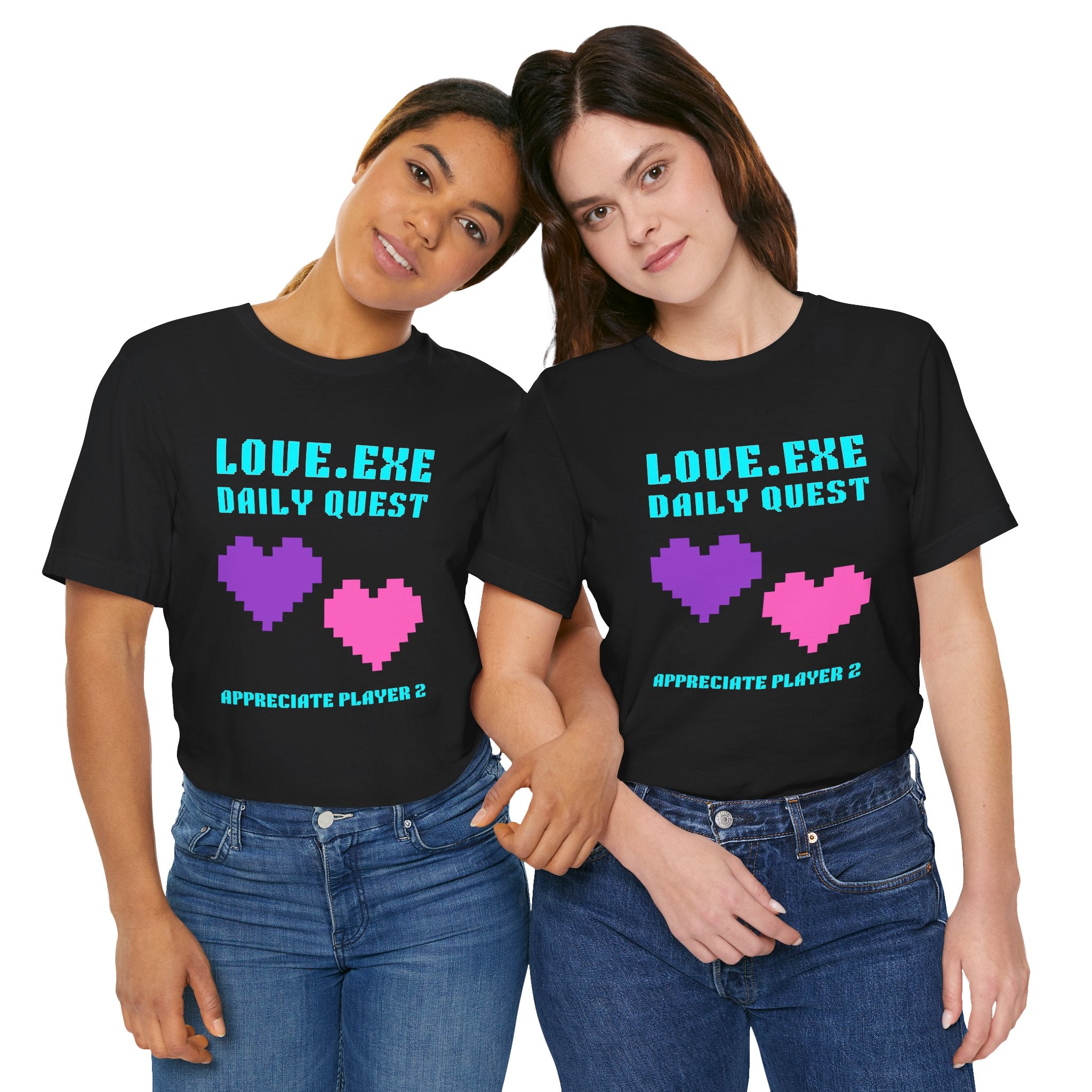 Love Exe Daily Quest Appreciate Player 2 Shirt | Funny Gamer Couple Gift | Anniversary Gift for Him Her | Gaming Relationship Tee | Romance