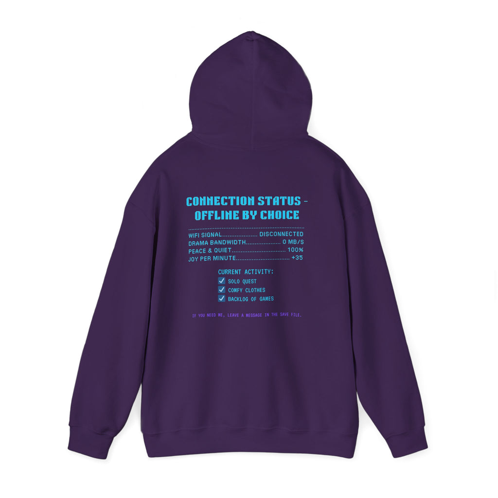 📴 OFFLINE IS MY SAFE MODE Hoodie • Connection Status Offline by Choice Gamer Hoodie • Retro Introvert Sweatshirt • Cozy Solo Quest Gift