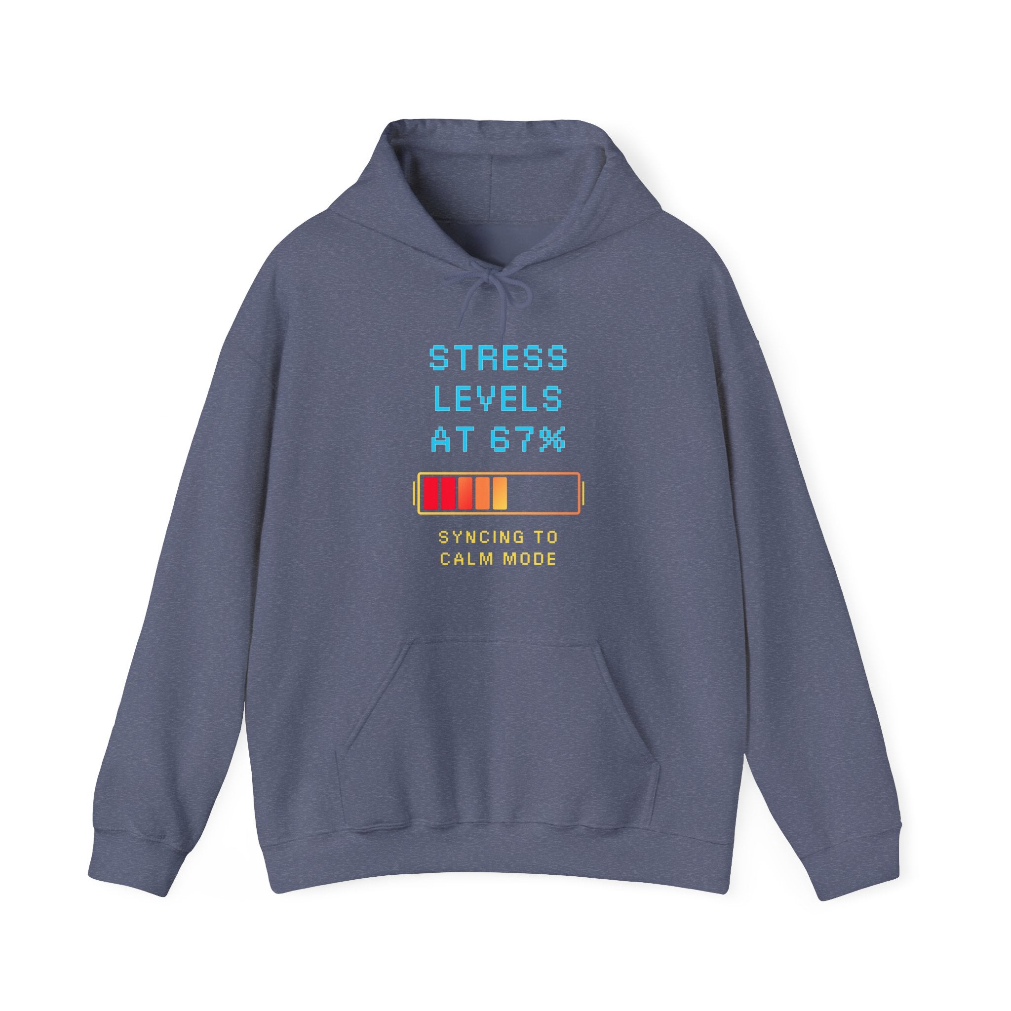 🧠 STRESS LEVELS AT 67% Hoodie • Syncing to Calm Mode Gamer Hoodie • Retro Pixel Mental Health Sweatshirt • Cozy 80s 90s Gamer Gift
