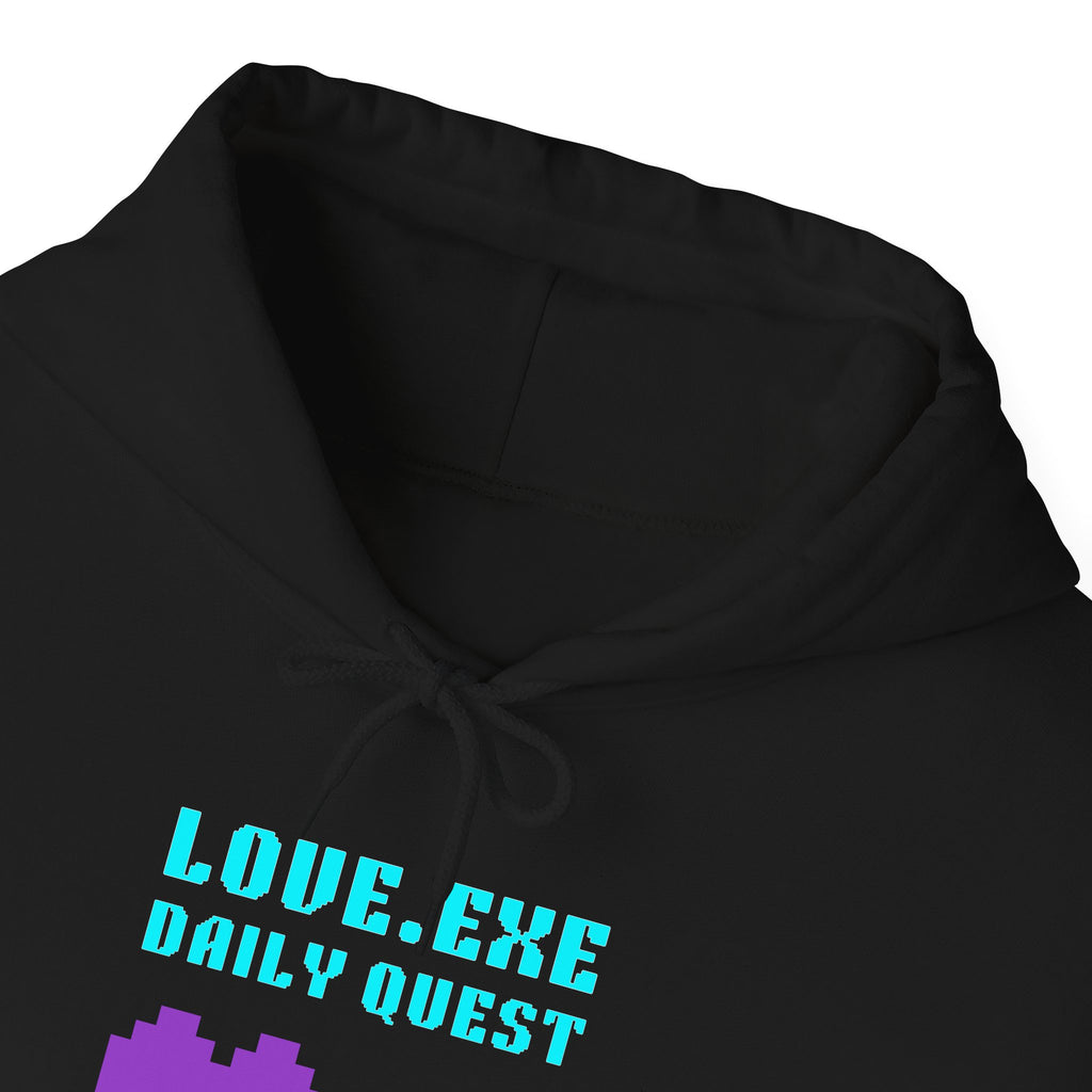 Love Exe Daily Quest Appreciate Player 2 Hoodie | Funny Gamer Couple Gift | Anniversary Gift for Him Her | Gaming Relationship Sweatshirt