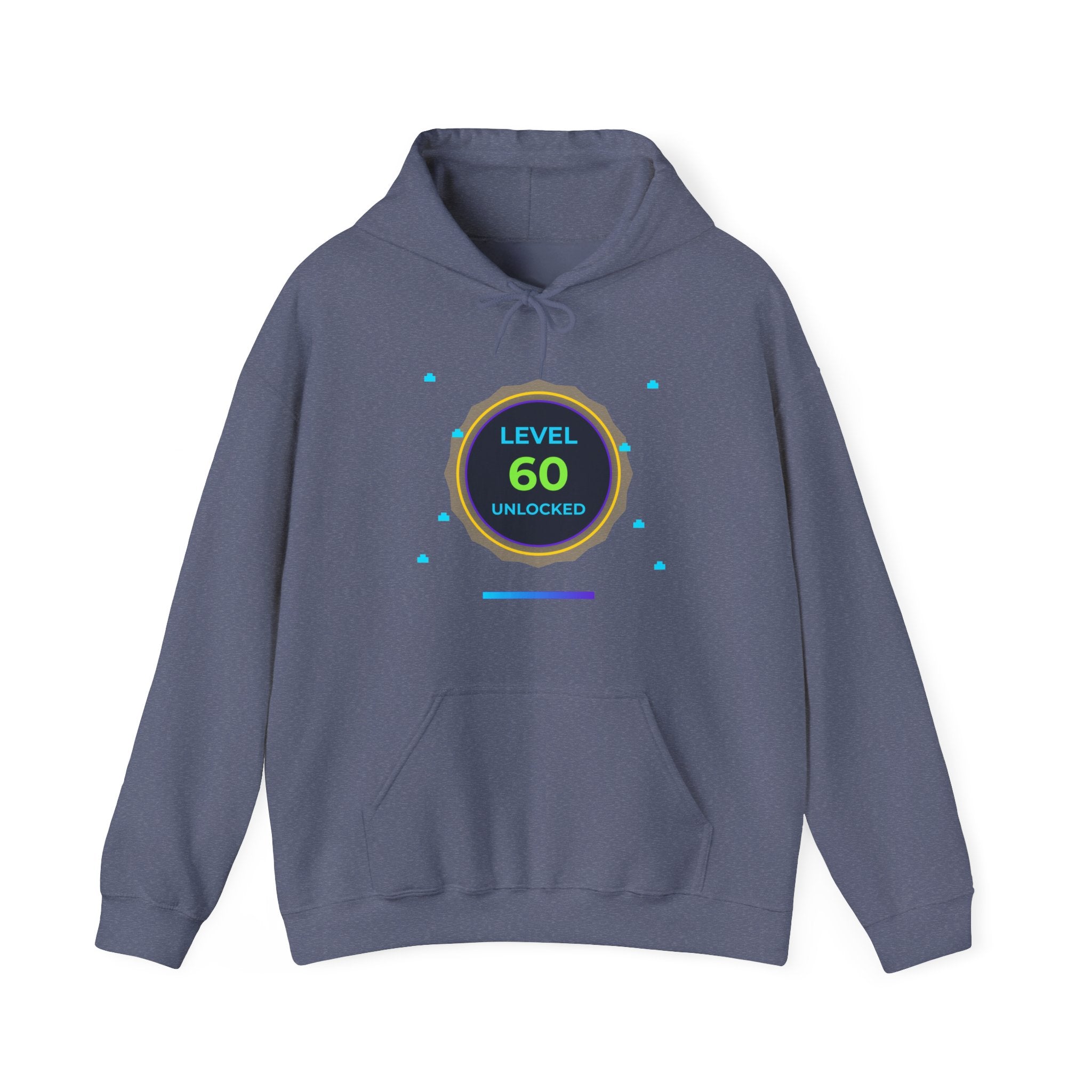🔥 Level 60 Legend Hoodie • Retro Gamer 60th Birthday Gift • Front + Back Design • Arcade Achievement Hoodie