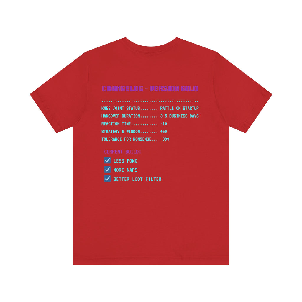 🎮 HUMAN.EXE Patch Notes v60.0 Shirt • Funny 60th Birthday Gamer T-Shirt • Retro Changelog Tee for 80s 90s Gamers • Level 60 Upgrade Gift