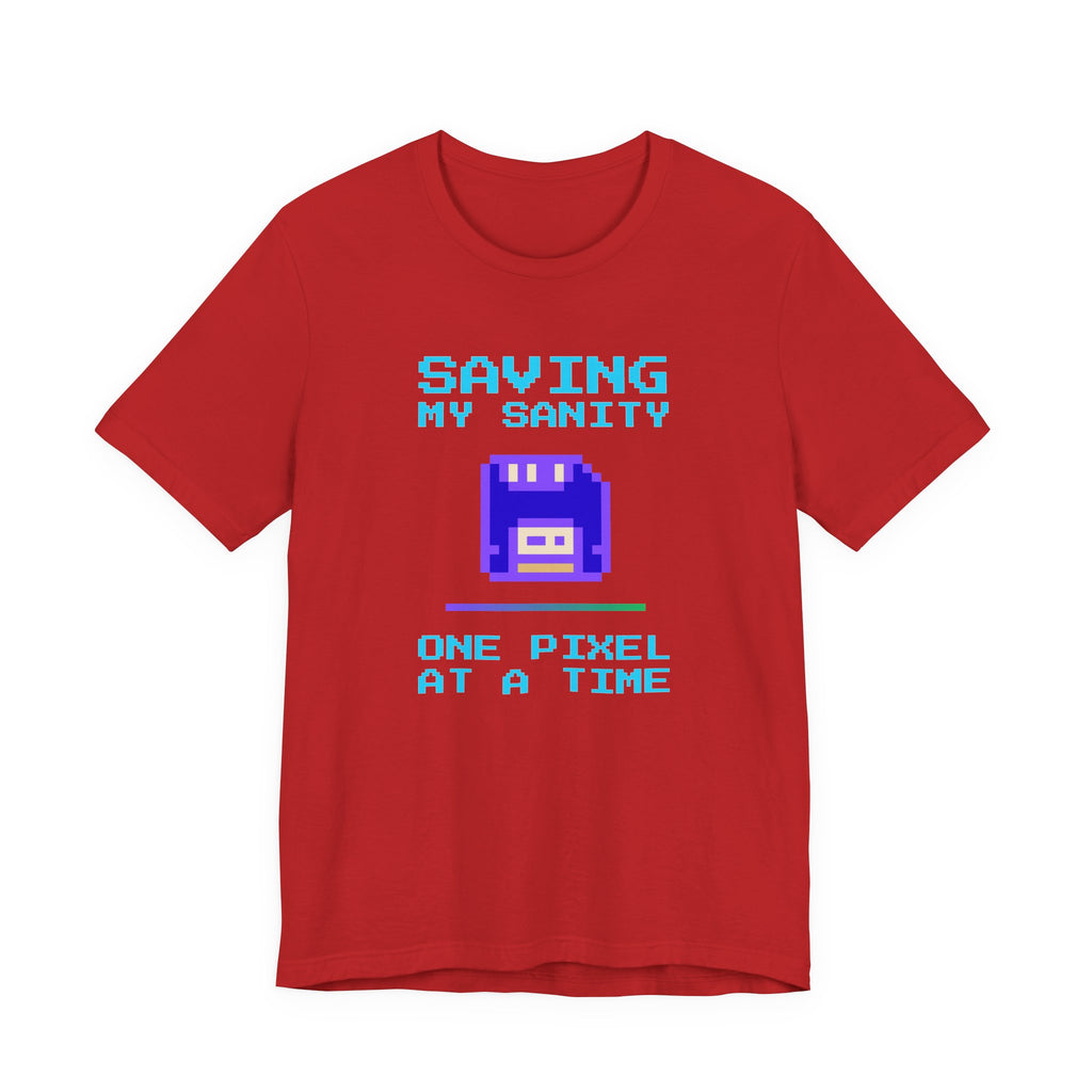 🔥 Saving My Sanity Shirt | Front + Back Design | Gamer Mental Health Tee | Retro Floppy Disk Gaming Humor