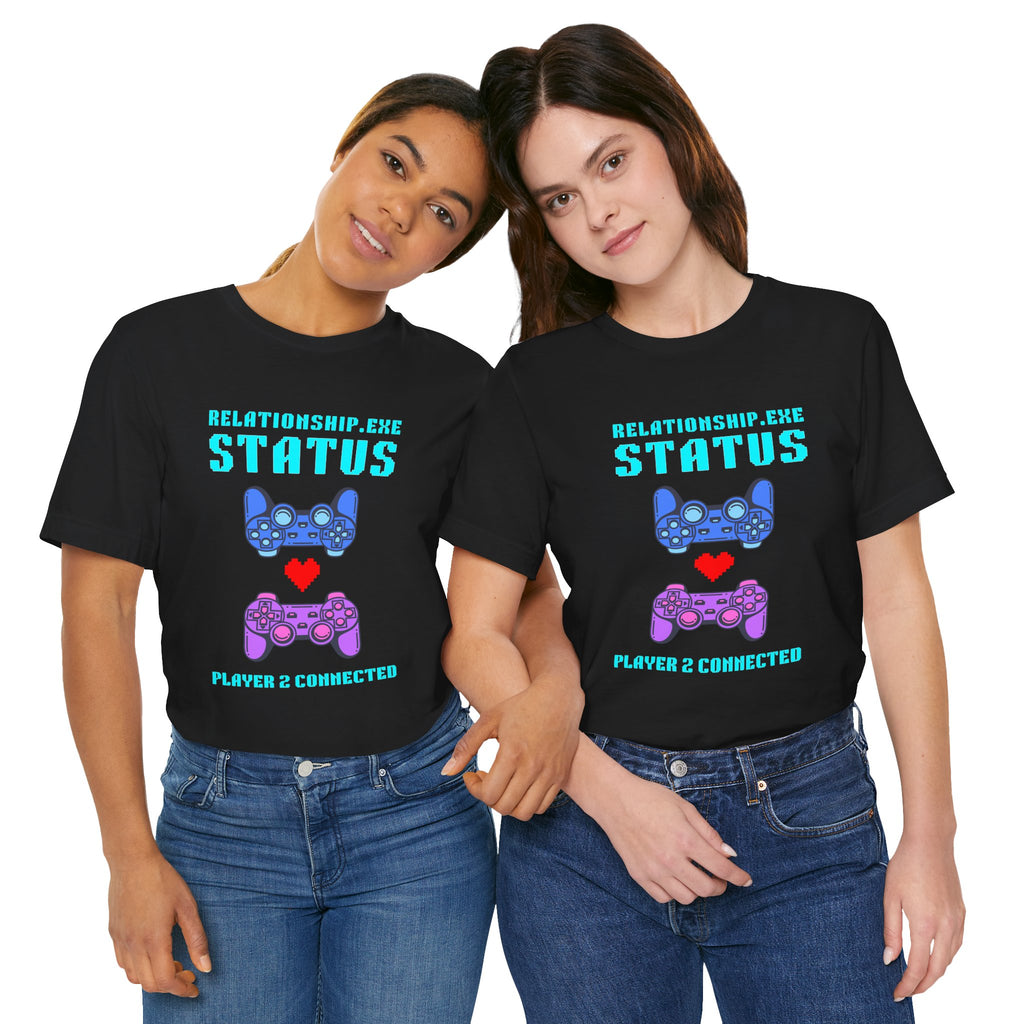 Relationship Exe Player 2 Connected Shirt | Funny Gamer Couple Gift | Valentines Day Gift for Him Her | Gaming Couple Tee | Anniversary