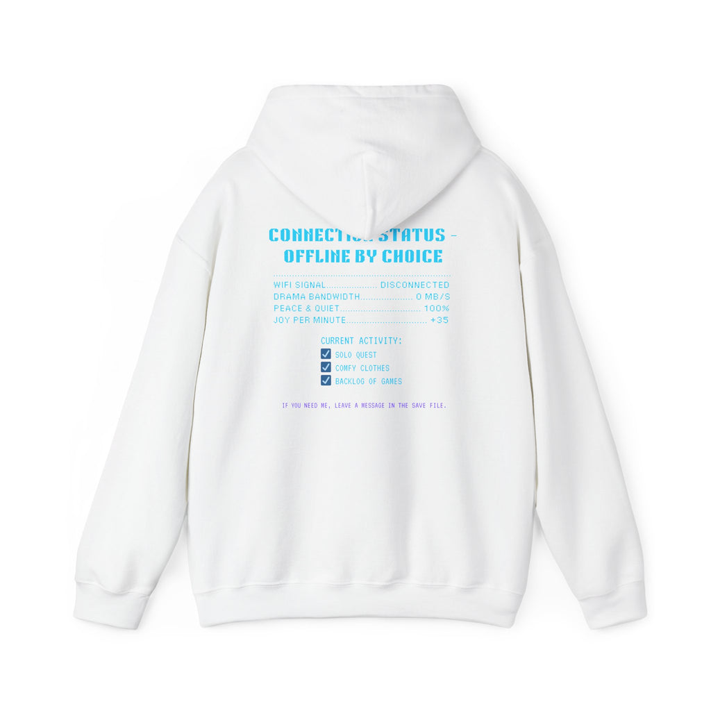 📴 OFFLINE IS MY SAFE MODE Hoodie • Connection Status Offline by Choice Gamer Hoodie • Retro Introvert Sweatshirt • Cozy Solo Quest Gift