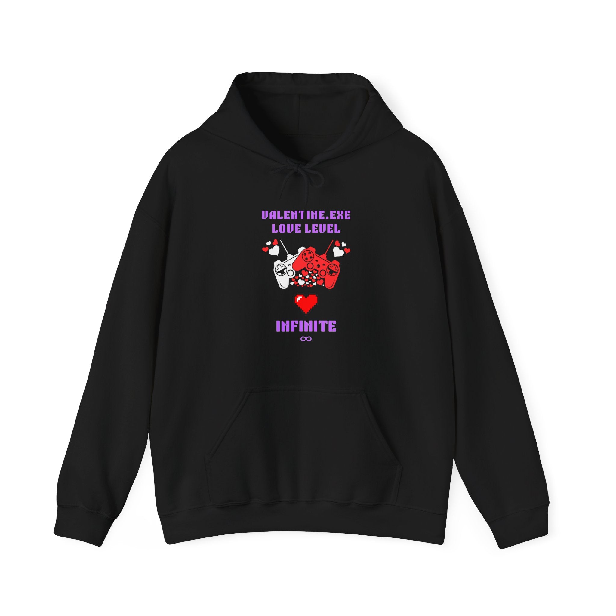 Valentine Exe Love Level Infinite Hoodie | Funny Gamer Valentines Day Gift | Unique Gift for Him Her | Retro Gaming Sweatshirt | Romance Gift