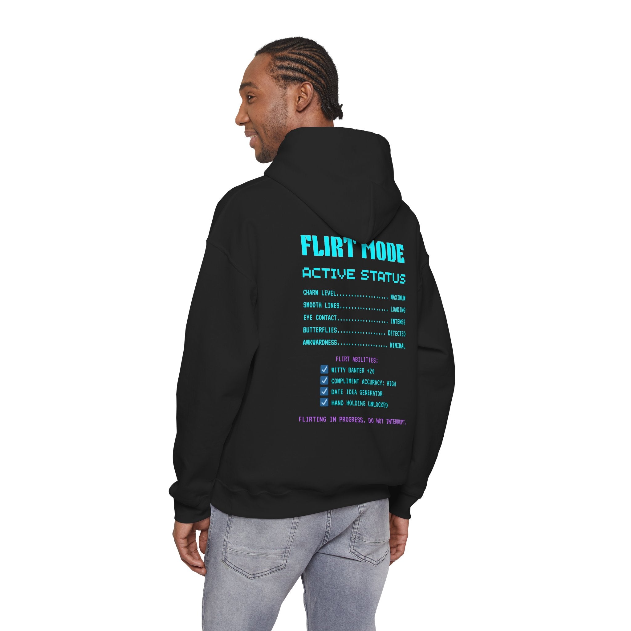 Romance Exe System Status Flirting Hoodie | Funny Gamer Valentines Gift | Flirty Gift for Him Her | Dating Sweatshirt | Unique Gift for Gamers