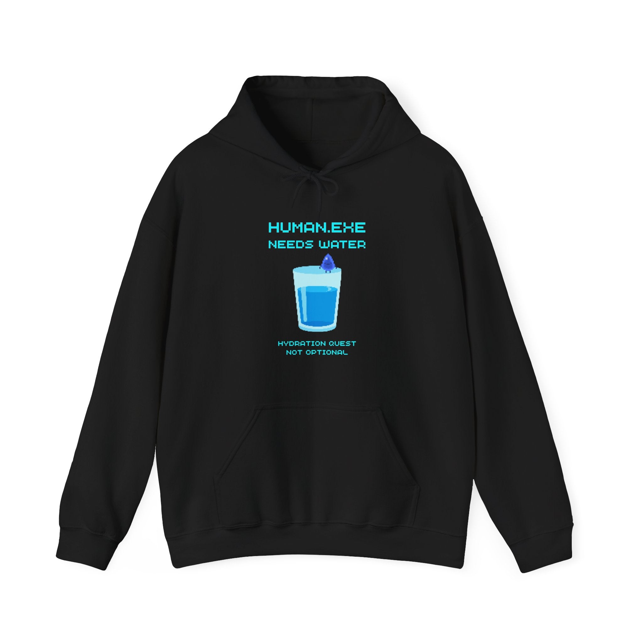 💧 HUMAN.EXE NEEDS WATER Hoodie • Hydration Quest Gamer Hoodie • Cozy Retro Gamer Sweatshirt • Funny 80s 90s Gaming Gift