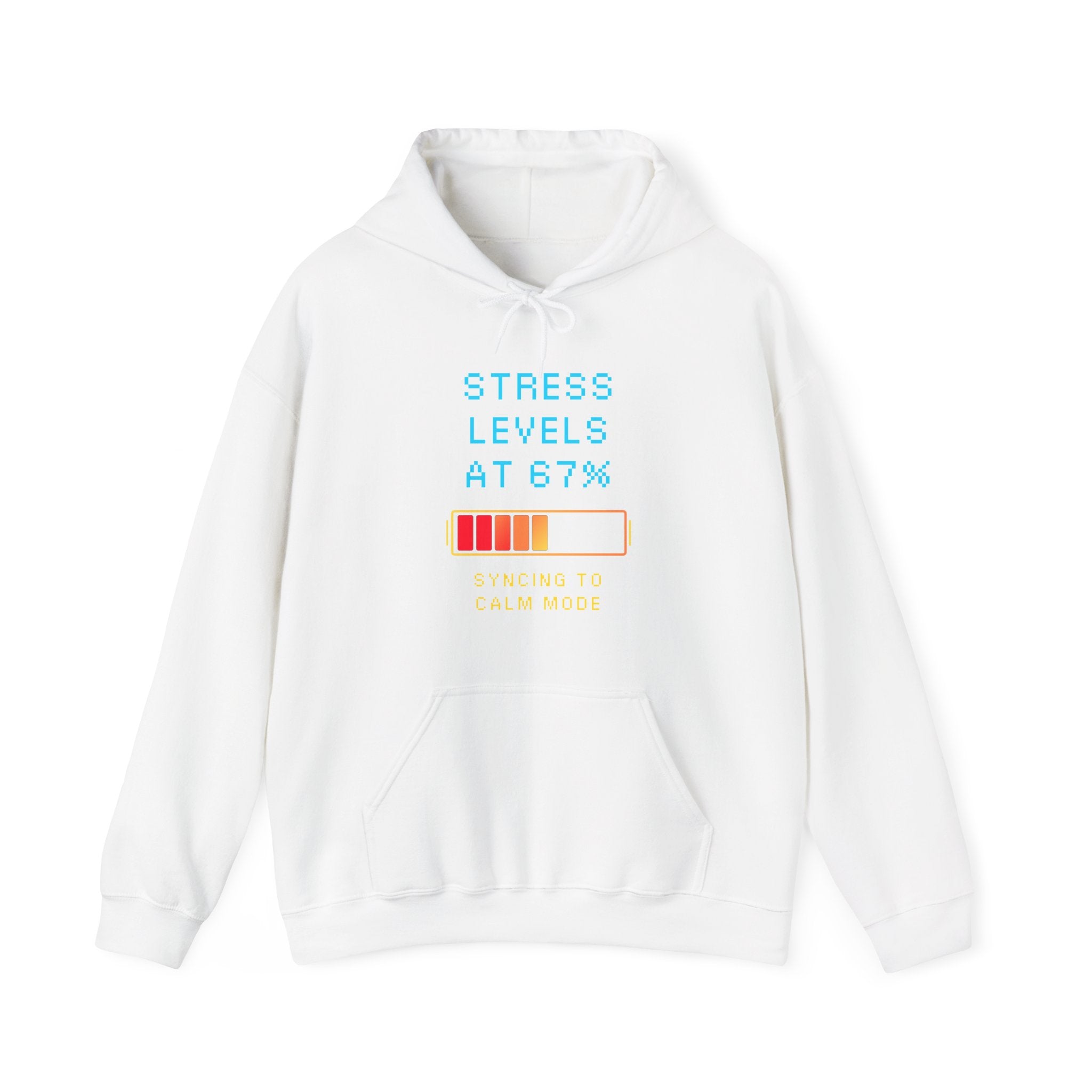 🧠 STRESS LEVELS AT 67% Hoodie • Syncing to Calm Mode Gamer Hoodie • Retro Pixel Mental Health Sweatshirt • Cozy 80s 90s Gamer Gift