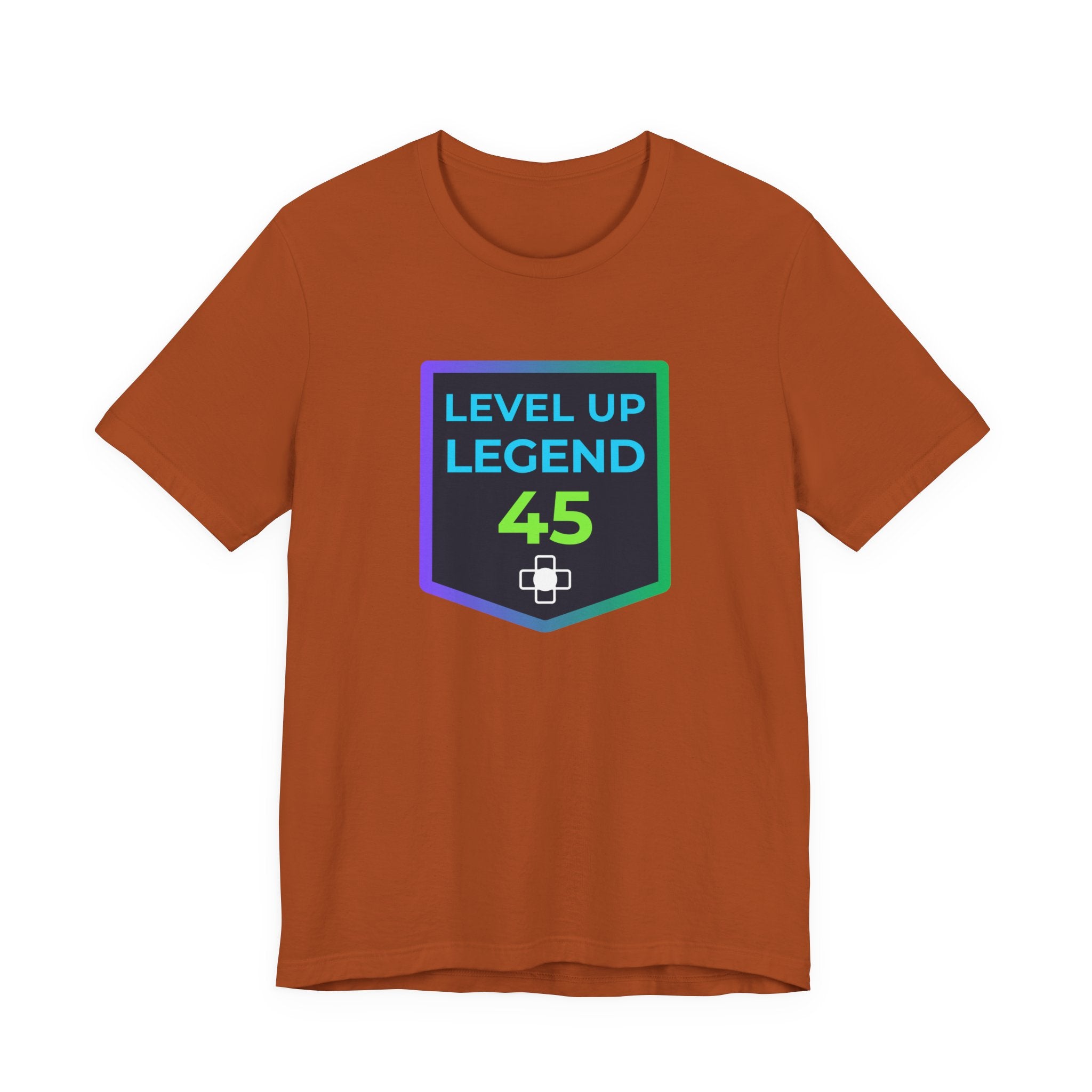 🔥 Level 45 Legend Shirt • Front + Back Design • 45th Birthday Gamer Gift • Retro Gaming Tee • Achievement Badge Design • Milestone Birthday