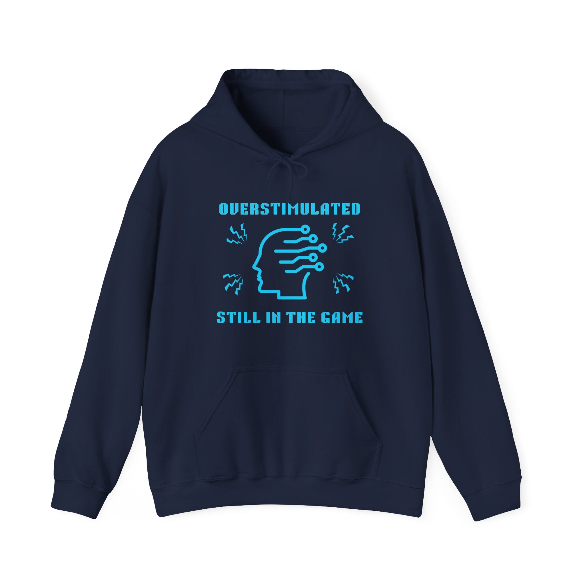 ⚡ OVERSTIMULATED STILL IN THE GAME Hoodie • Sensory Input Maxed Out Gamer Hoodie • Retro Pixel Anxiety Sweatshirt • Cozy Introvert Gamer Gift