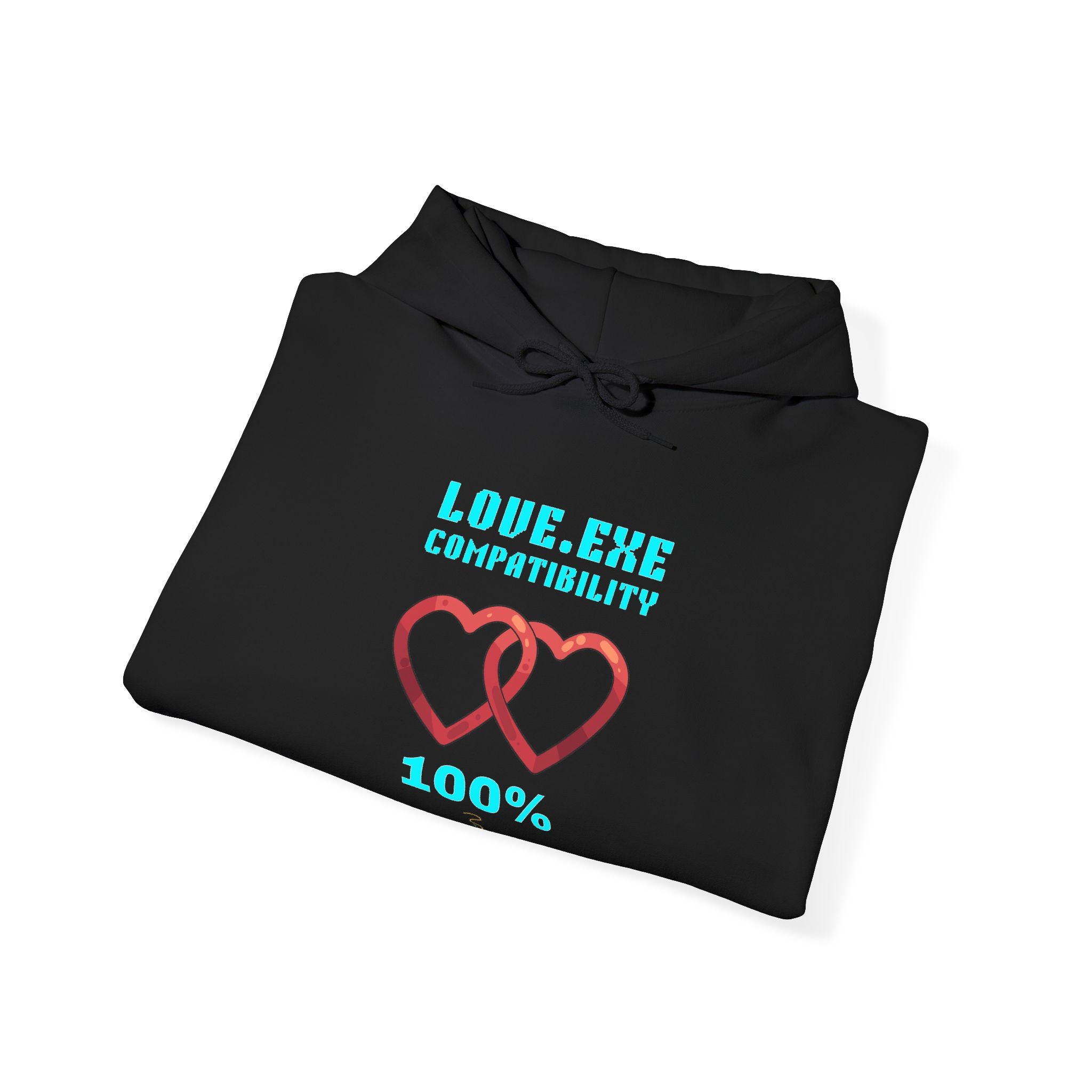 Love Exe Compatibility 100% Hoodie | Funny Gamer Couple Gift | Relationship Sweatshirt | Anniversary Gift for Him Her | Matching Couple