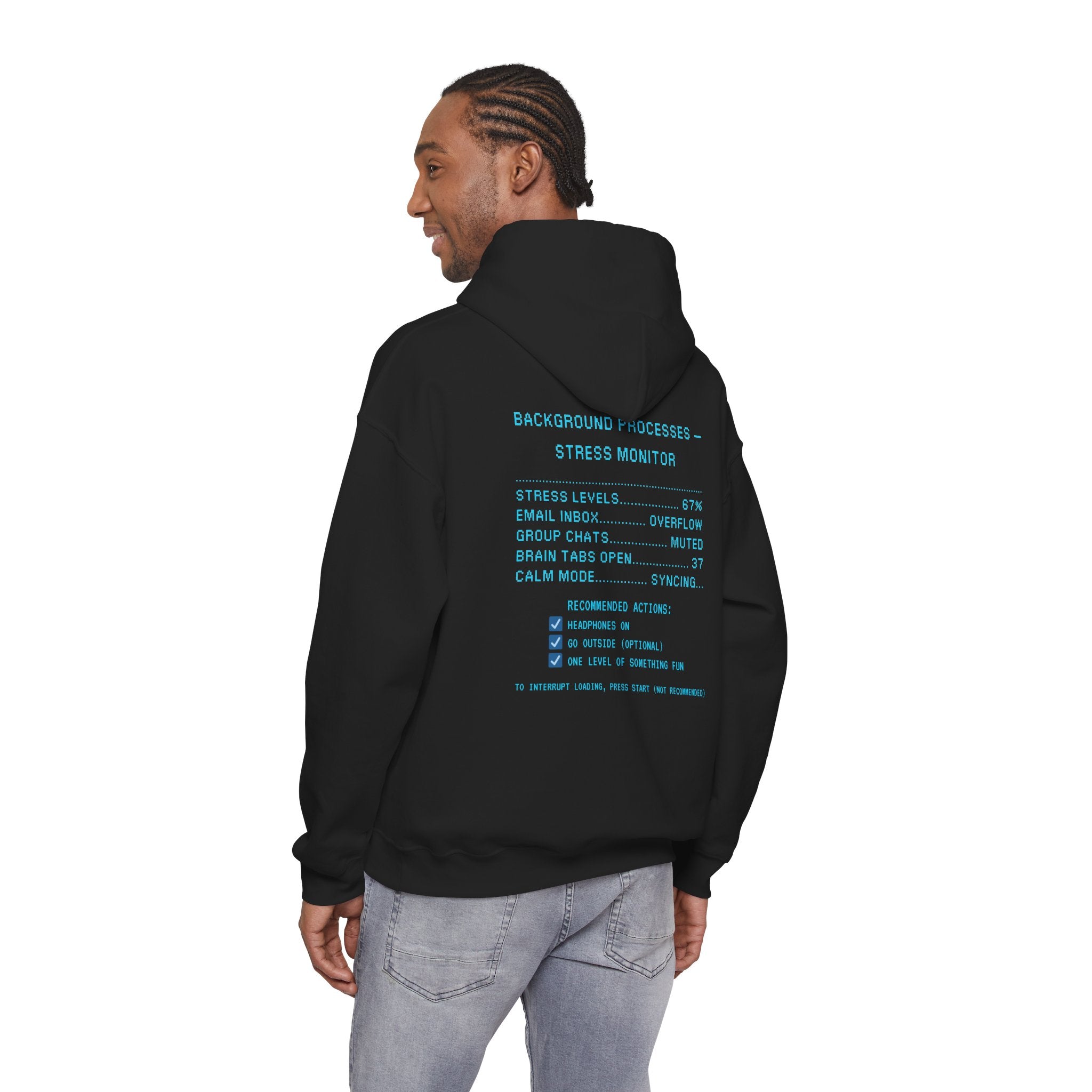🧠 SYSTEM STILL LOADING Hoodie • Please Don’t Unplug Me Gamer Hoodie • Retro Pixel Stress Monitor Sweatshirt • Cozy 80s 90s Gamer Gift