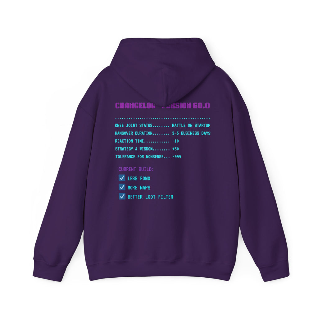 🎮 HUMAN.EXE Patch Notes v 60.0 Hoodie • Funny 60th Birthday Gamer Hoodie • Retro Changelog Sweatshirt • Cozy Level 60 Upgrade Gift