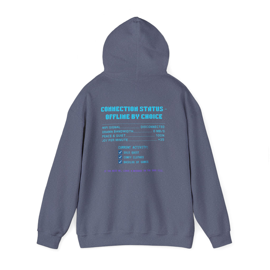 📴 OFFLINE IS MY SAFE MODE Hoodie • Connection Status Offline by Choice Gamer Hoodie • Retro Introvert Sweatshirt • Cozy Solo Quest Gift