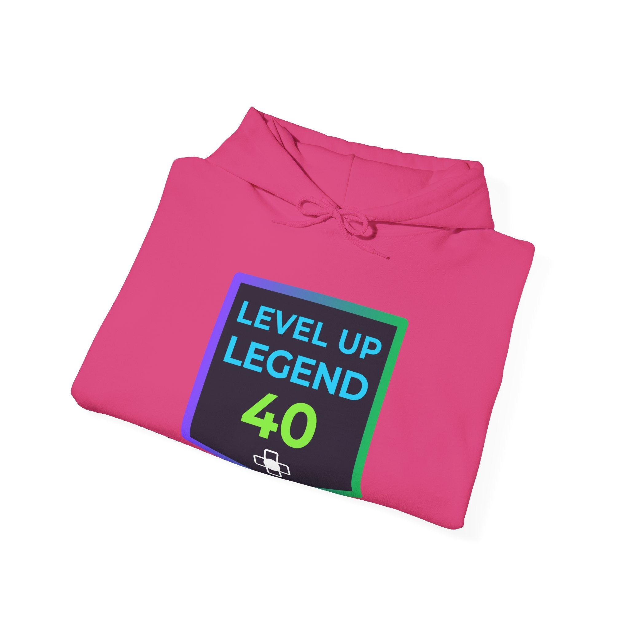 🔥 Level 40 Legend Hoodie • Retro Gamer 40th Birthday Gift • Front + Back Design • Arcade Achievement Hoodie