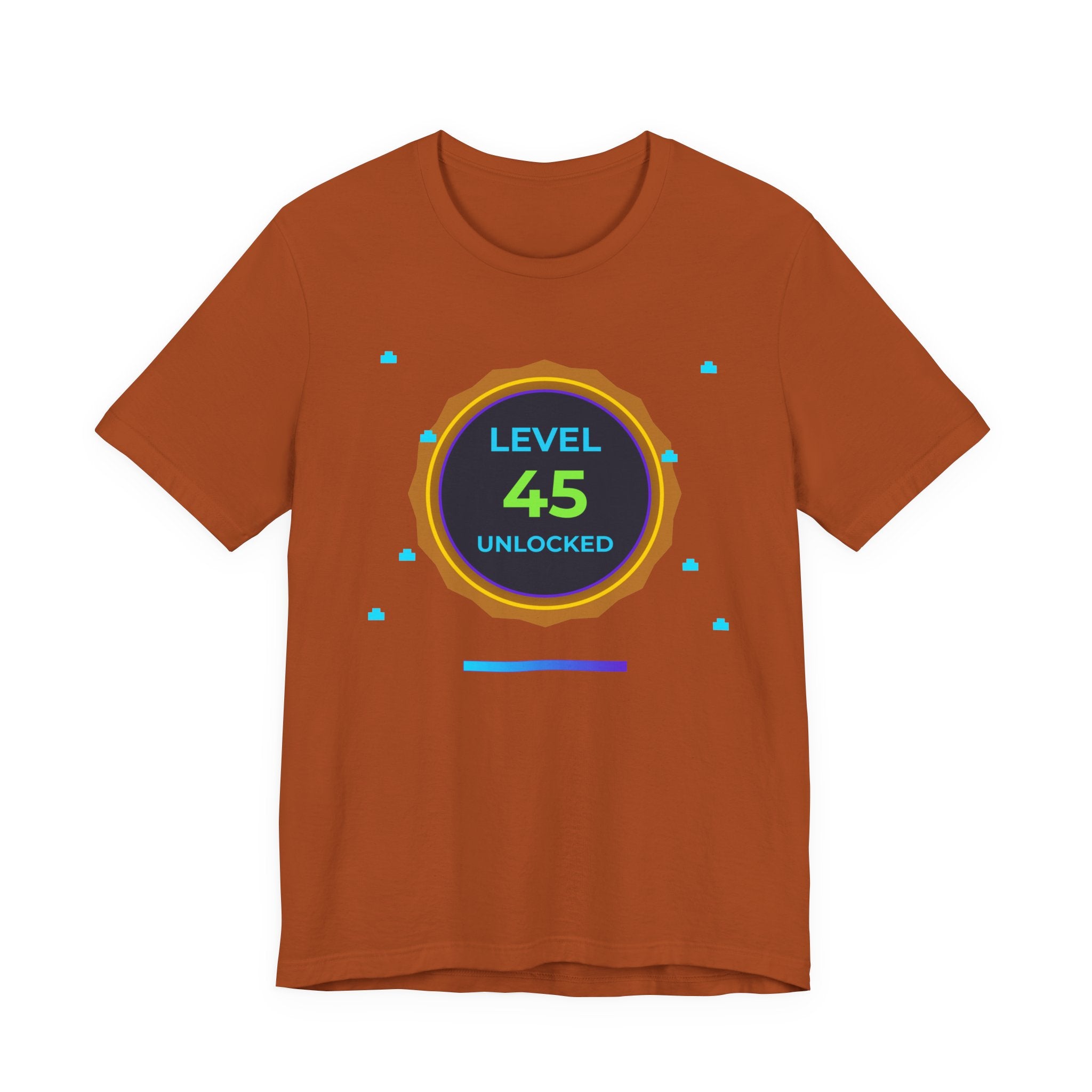 🔥 Level 45 Legend Shirt • Front + Back Design • 45th Birthday Gamer Gift • Retro Gaming Tee • Achievement Badge • Milestone Birthday