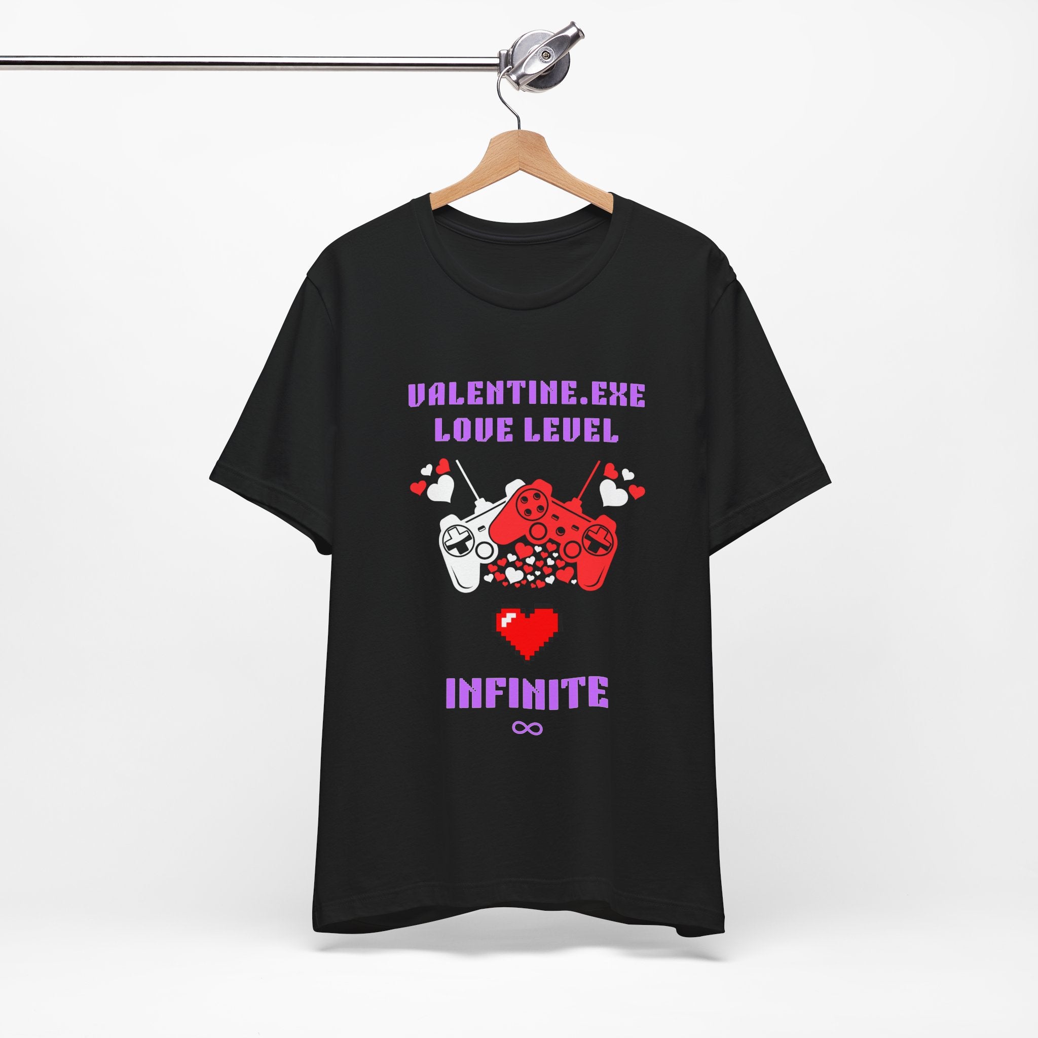 Valentine Exe Love Level Infinite Shirt | Funny Gamer Valentines Day Gift | Unique Gift for Him Her | Retro Gaming Tee | Romance Gift
