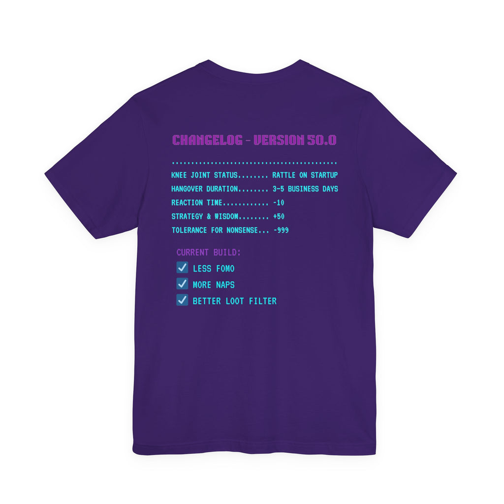 🎮 HUMAN.EXE Patch Notes v50.0 Shirt • Funny 50th Birthday Gamer T-Shirt • Retro Changelog Tee for 80s 90s Gamers • Level 50 Upgrade Gift