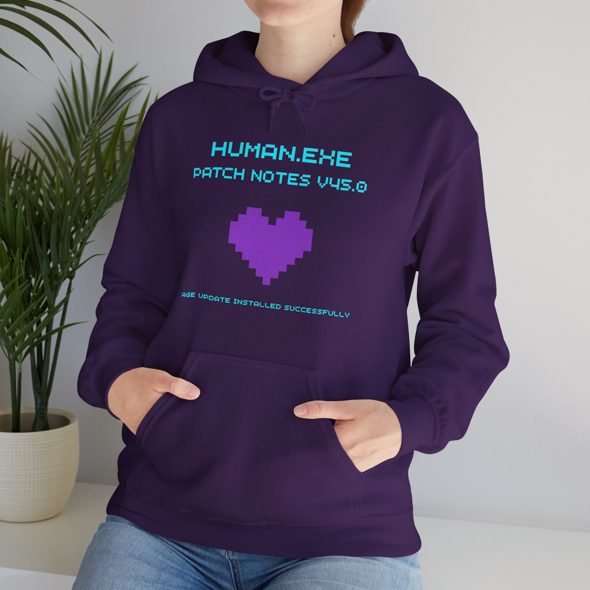 🎮 HUMAN.EXE Patch Notes v 45.0 Hoodie • Funny 45th Birthday Gamer Hoodie • Retro Changelog Sweatshirt • Cozy Level 45 Upgrade Gift