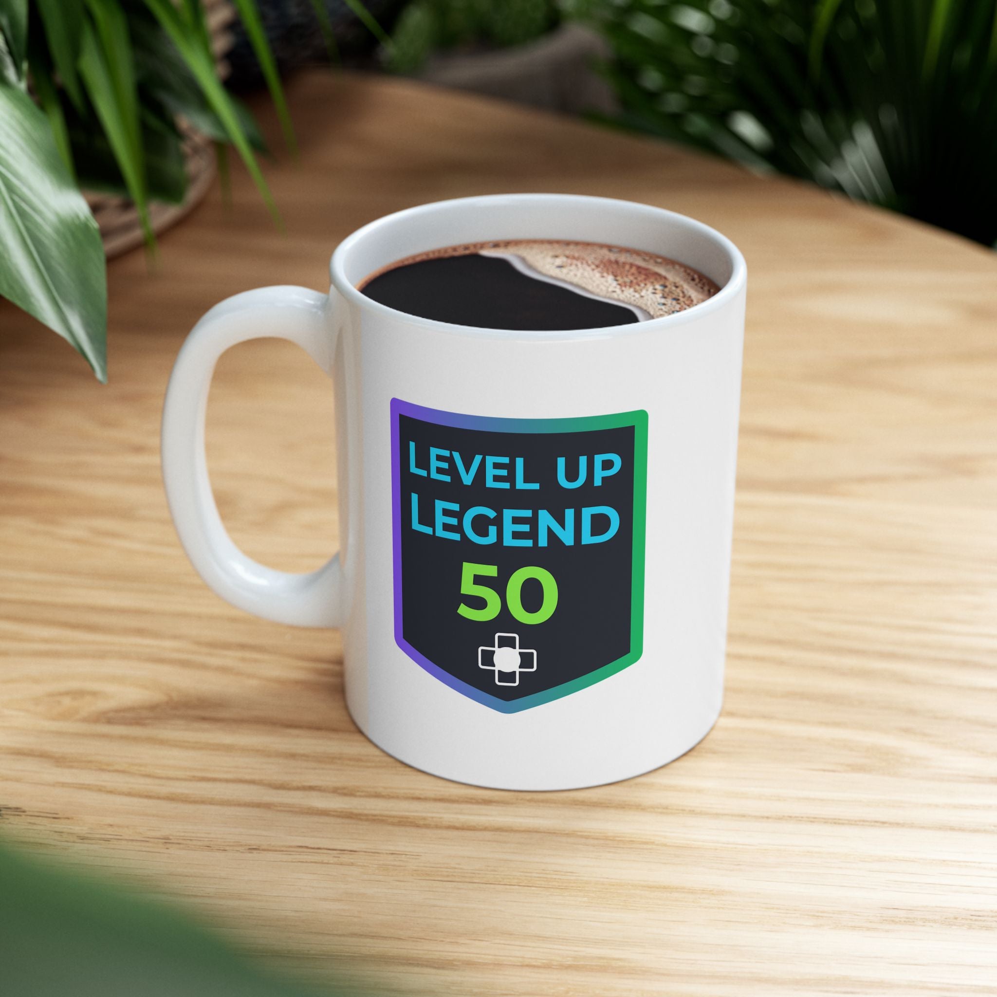 ☕ Level Up Legend 50 Mug | Ultimate Milestone Trophy | Retro Gamer Gift | High-Durability Ceramic