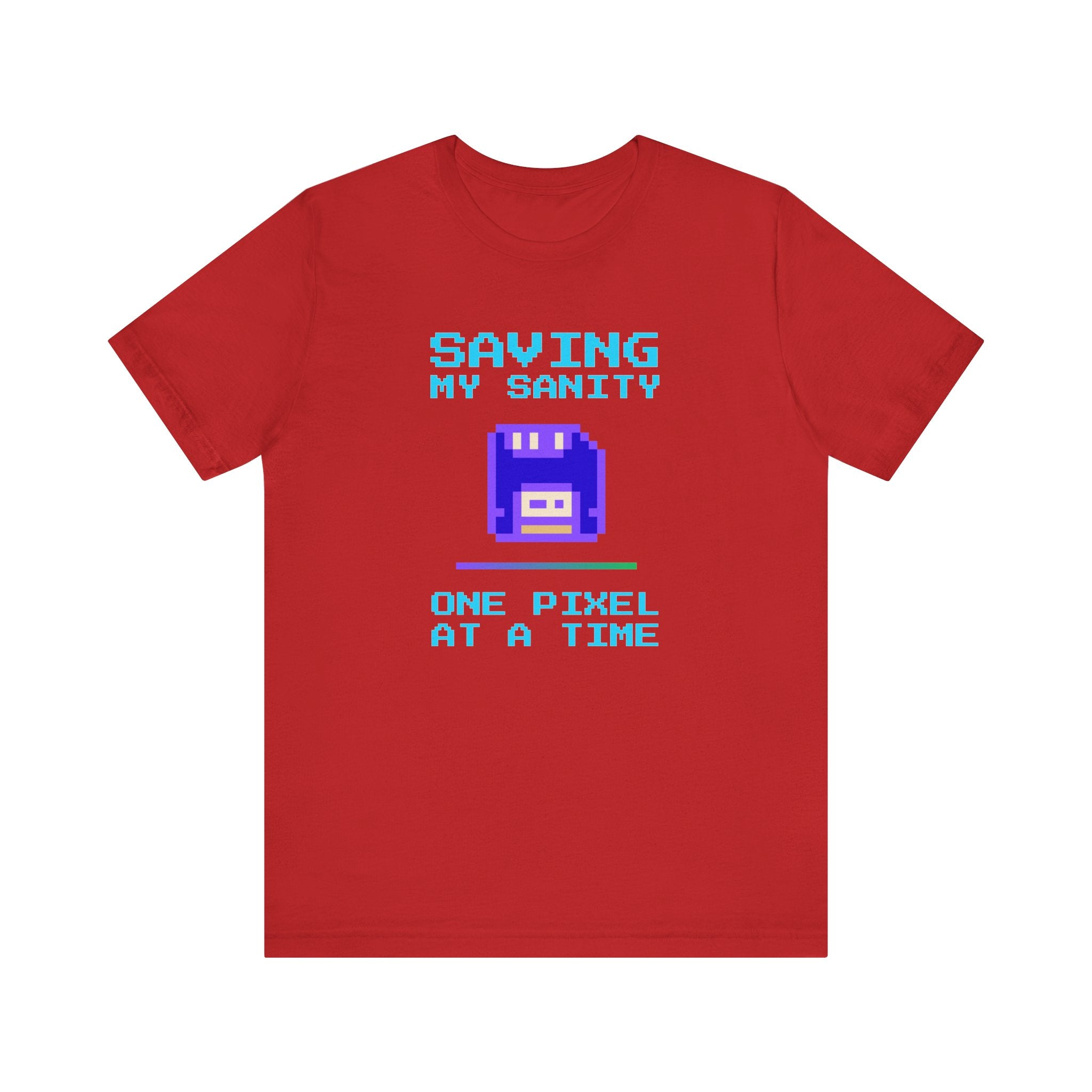 🔥 Saving My Sanity Shirt | Front + Back Design | Gamer Mental Health Tee | Retro Floppy Disk Gaming Humor