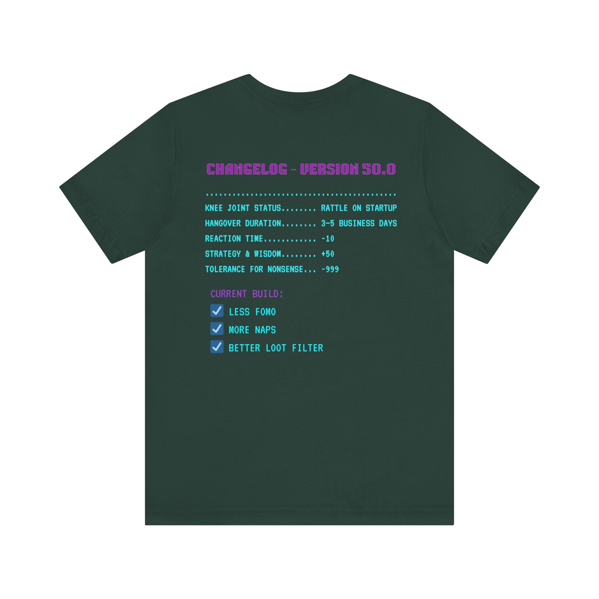 🎮 HUMAN.EXE Patch Notes v50.0 Shirt • Funny 50th Birthday Gamer T-Shirt • Retro Changelog Tee for 80s 90s Gamers • Level 50 Upgrade Gift