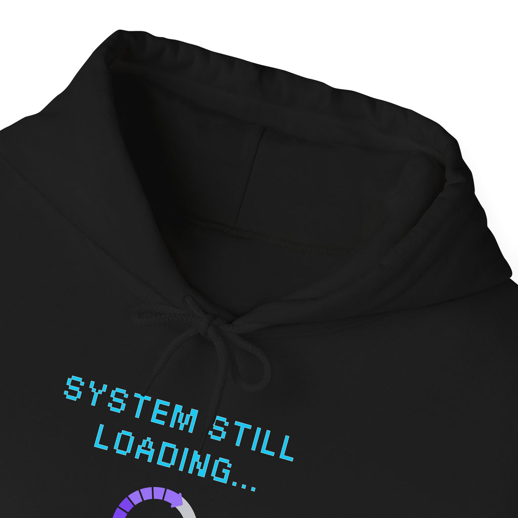 System Still Loading Hoodie – Please Don’t Unplug Me Retro Gamer Sweatshirt (Stress Monitor Front & Back Print)