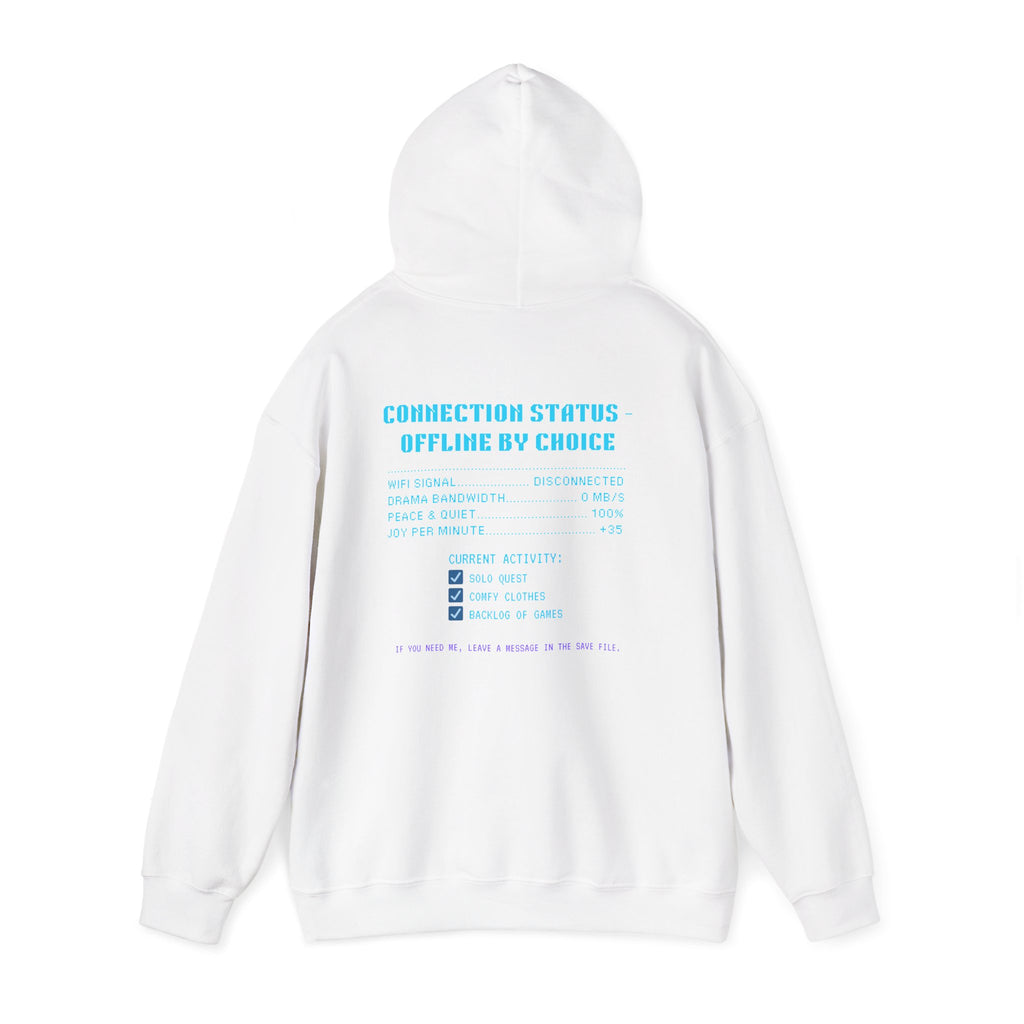 📴 OFFLINE IS MY SAFE MODE Hoodie • Connection Status Offline by Choice Gamer Hoodie • Retro Introvert Sweatshirt • Cozy Solo Quest Gift