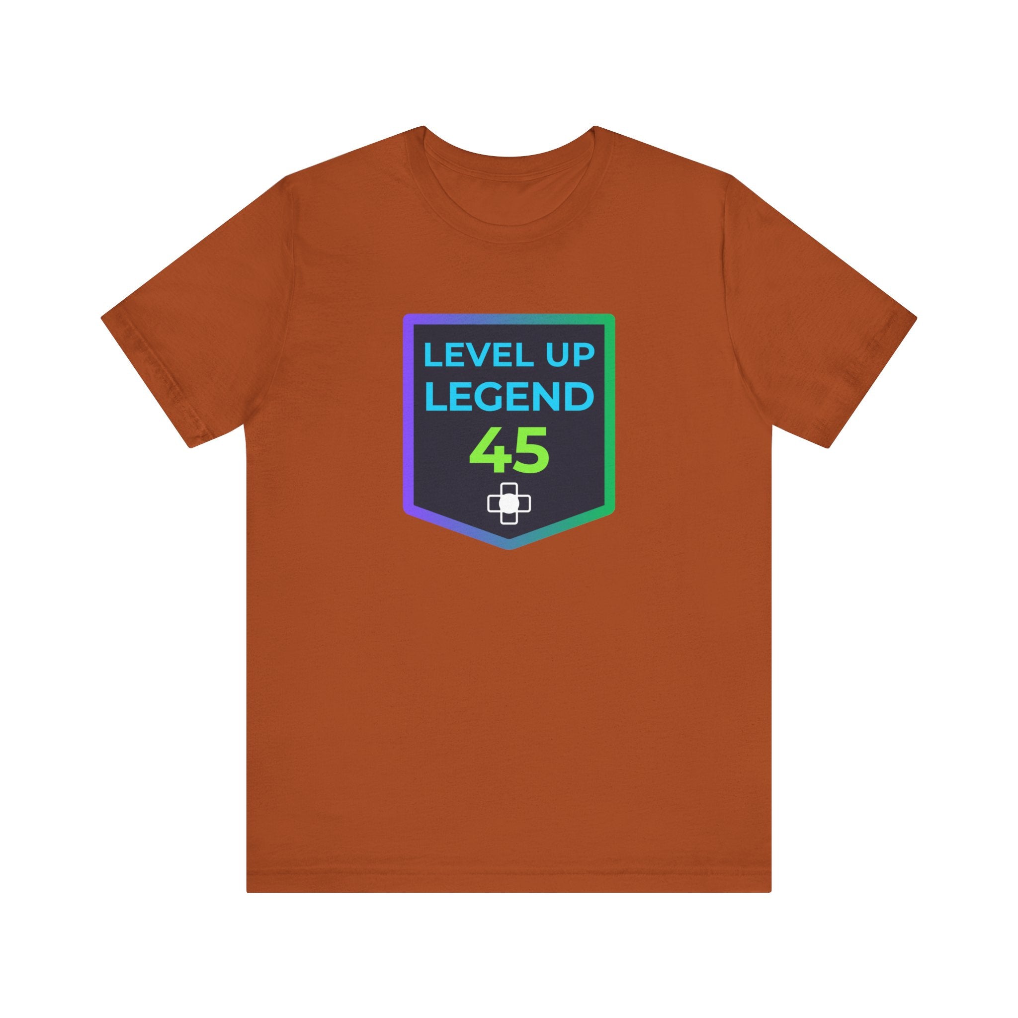 🔥 Level 45 Legend Shirt • Front + Back Design • 45th Birthday Gamer Gift • Retro Gaming Tee • Achievement Badge Design • Milestone Birthday