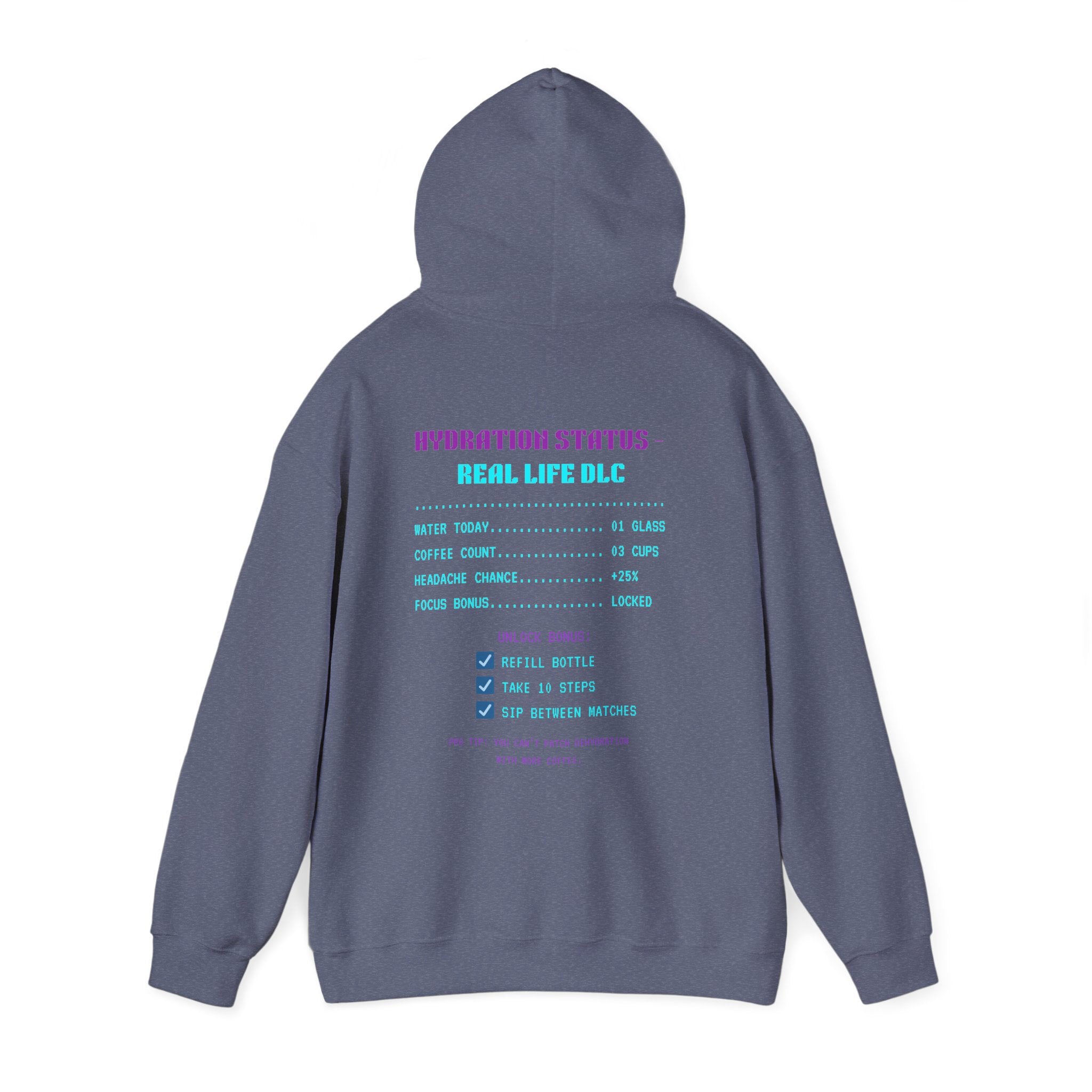 💧 HUMAN.EXE NEEDS WATER Hoodie • Hydration Quest Gamer Hoodie • Cozy Retro Gamer Sweatshirt • Funny 80s 90s Gaming Gift