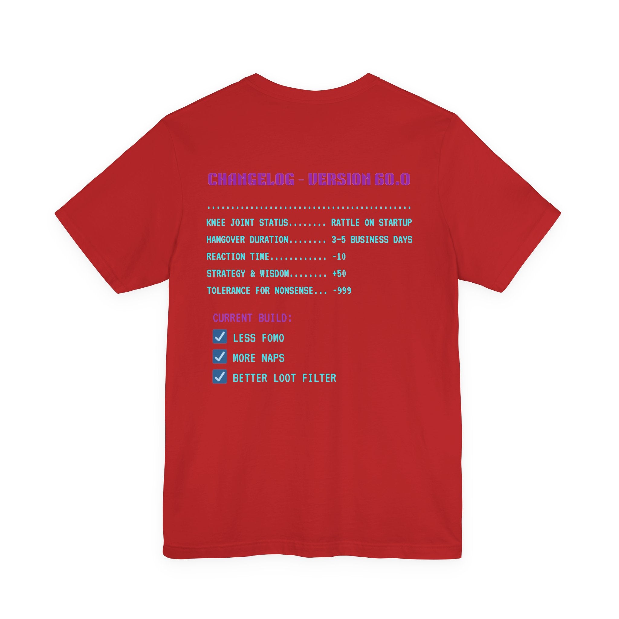 🎮 HUMAN.EXE Patch Notes v60.0 Shirt • Funny 60th Birthday Gamer T-Shirt • Retro Changelog Tee for 80s 90s Gamers • Level 60 Upgrade Gift