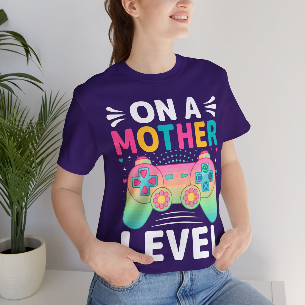 On A Mother Level T-Shirt | Gaming Mom Shirt | Gamer Mother Gift | Retro Gaming Mom Tee