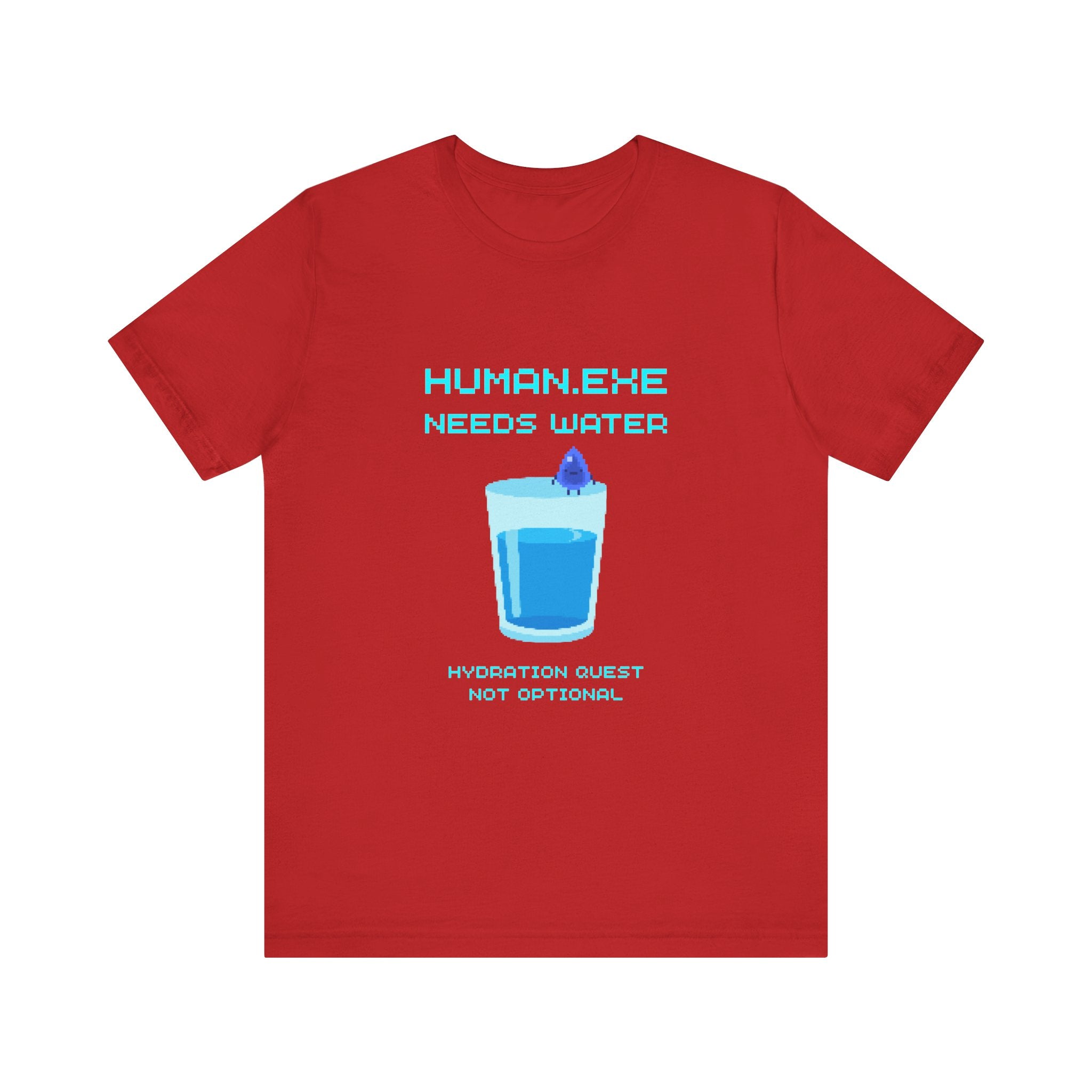 💧 HUMAN.EXE NEEDS WATER Shirt • Hydration Quest Gamer Tee • Retro 80s 90s Video Game T-Shirt • Funny Introvert Gift for Gamers