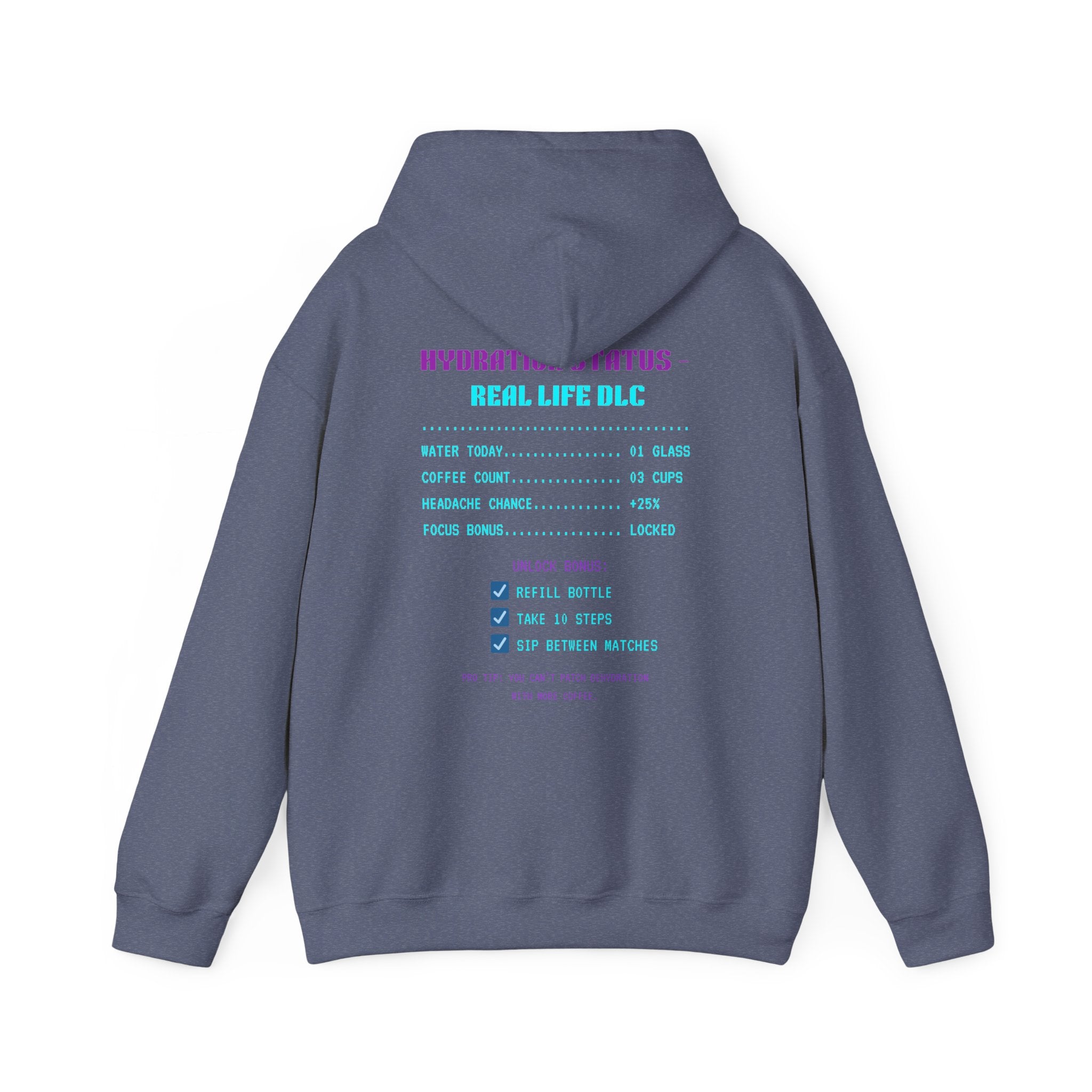💧 HUMAN.EXE NEEDS WATER Hoodie • Hydration Quest Gamer Hoodie • Cozy Retro Gamer Sweatshirt • Funny 80s 90s Gaming Gift