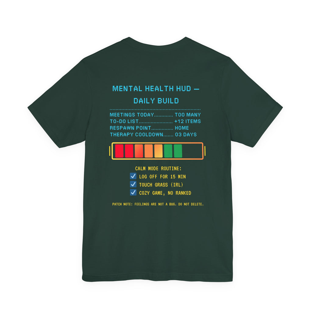 🧠 STRESS LEVELS AT 67% Shirt • Syncing to Calm Mode Gamer Tee • Mental Health HUD Pixel T-Shirt • Retro 80s 90s Gamer Gift for Adults