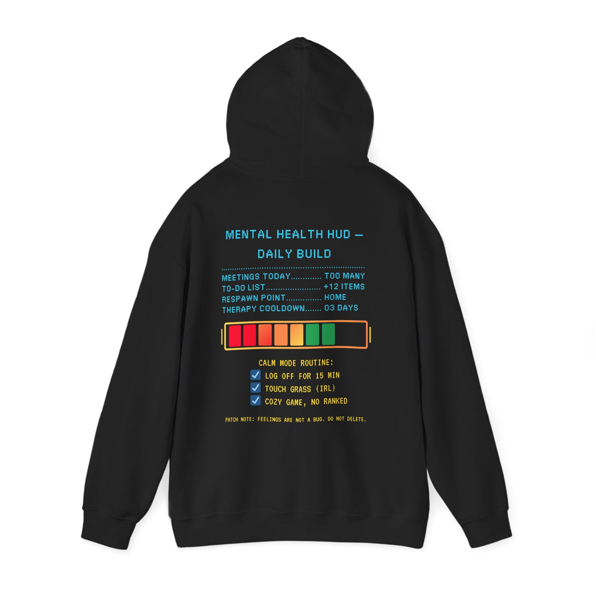 🧠 STRESS LEVELS AT 67% Hoodie • Syncing to Calm Mode Gamer Hoodie • Retro Pixel Mental Health Sweatshirt • Cozy 80s 90s Gamer Gift