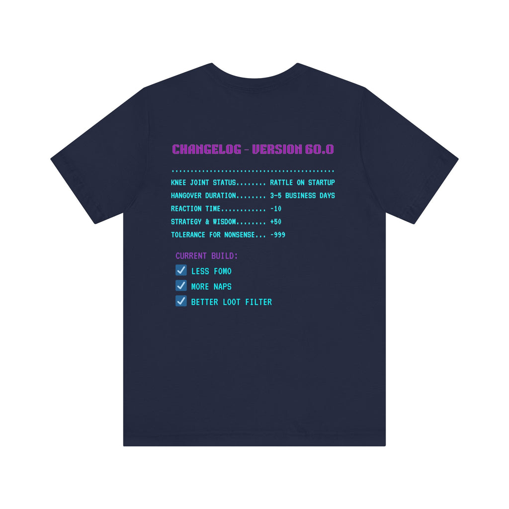 🎮 HUMAN.EXE Patch Notes v60.0 Shirt • Funny 60th Birthday Gamer T-Shirt • Retro Changelog Tee for 80s 90s Gamers • Level 60 Upgrade Gift